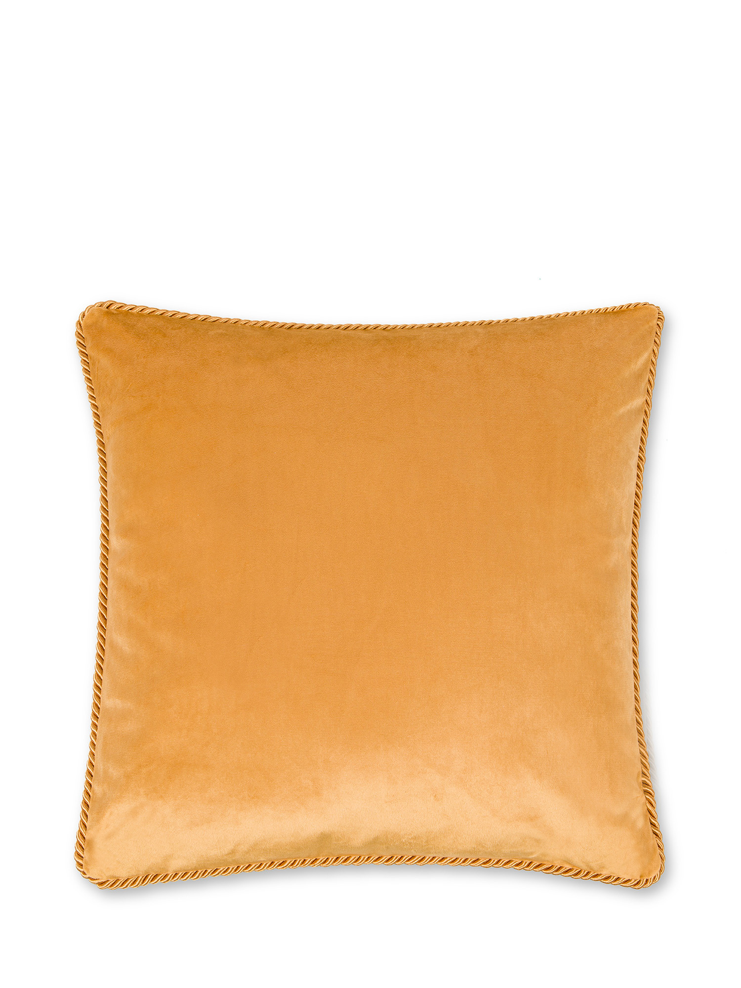 Solid color velvet cushion 45X45cm, Ocra Yellow, large image number 0