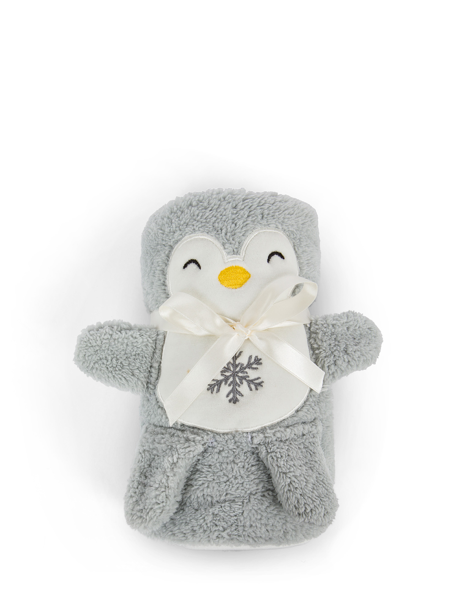 Penguin motif fleece blanket, Grey, large image number 0