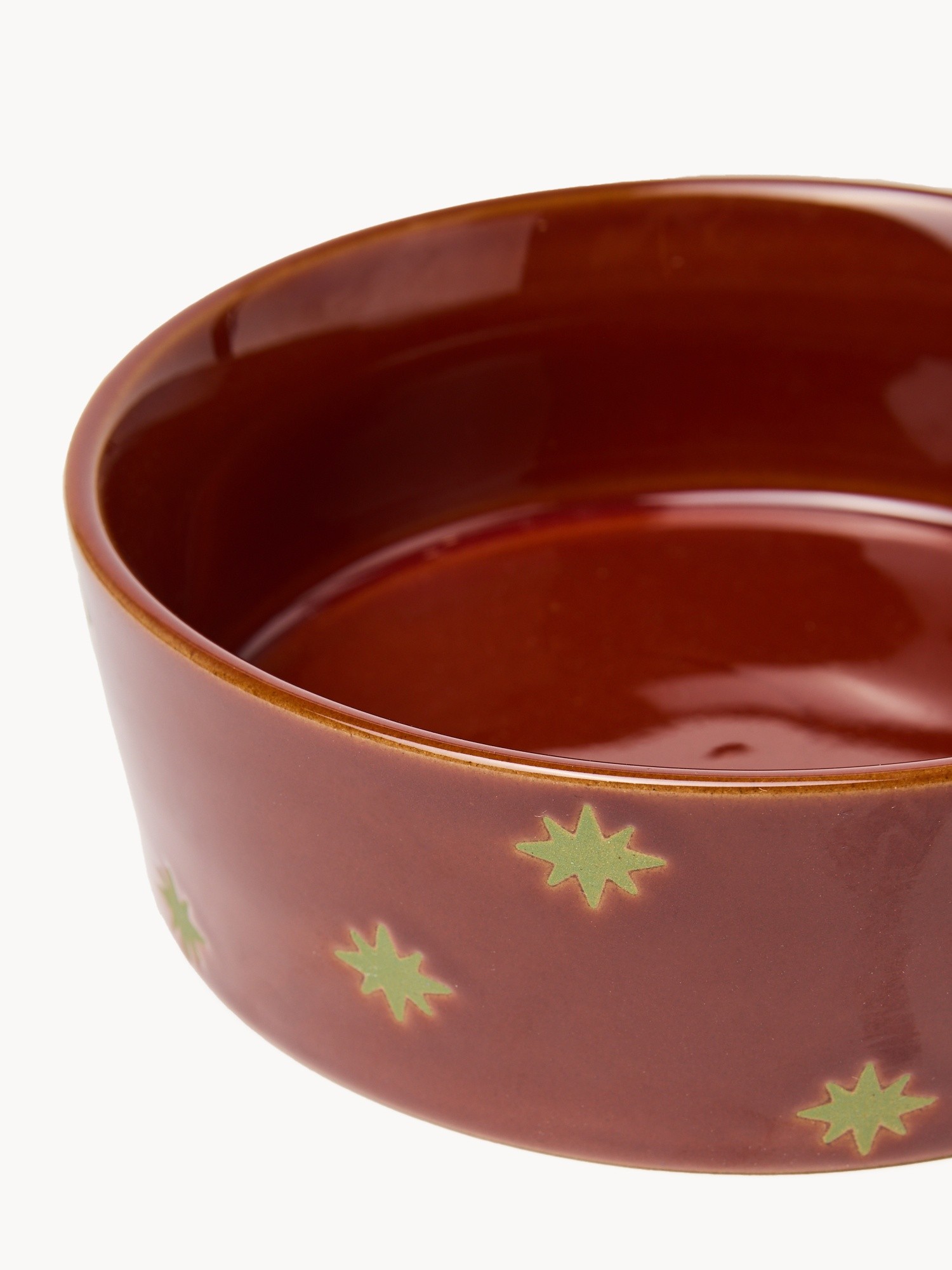 Ceramic pet bowl with "Merry Christmas" inscription, Marrone/Verde, large image number 1