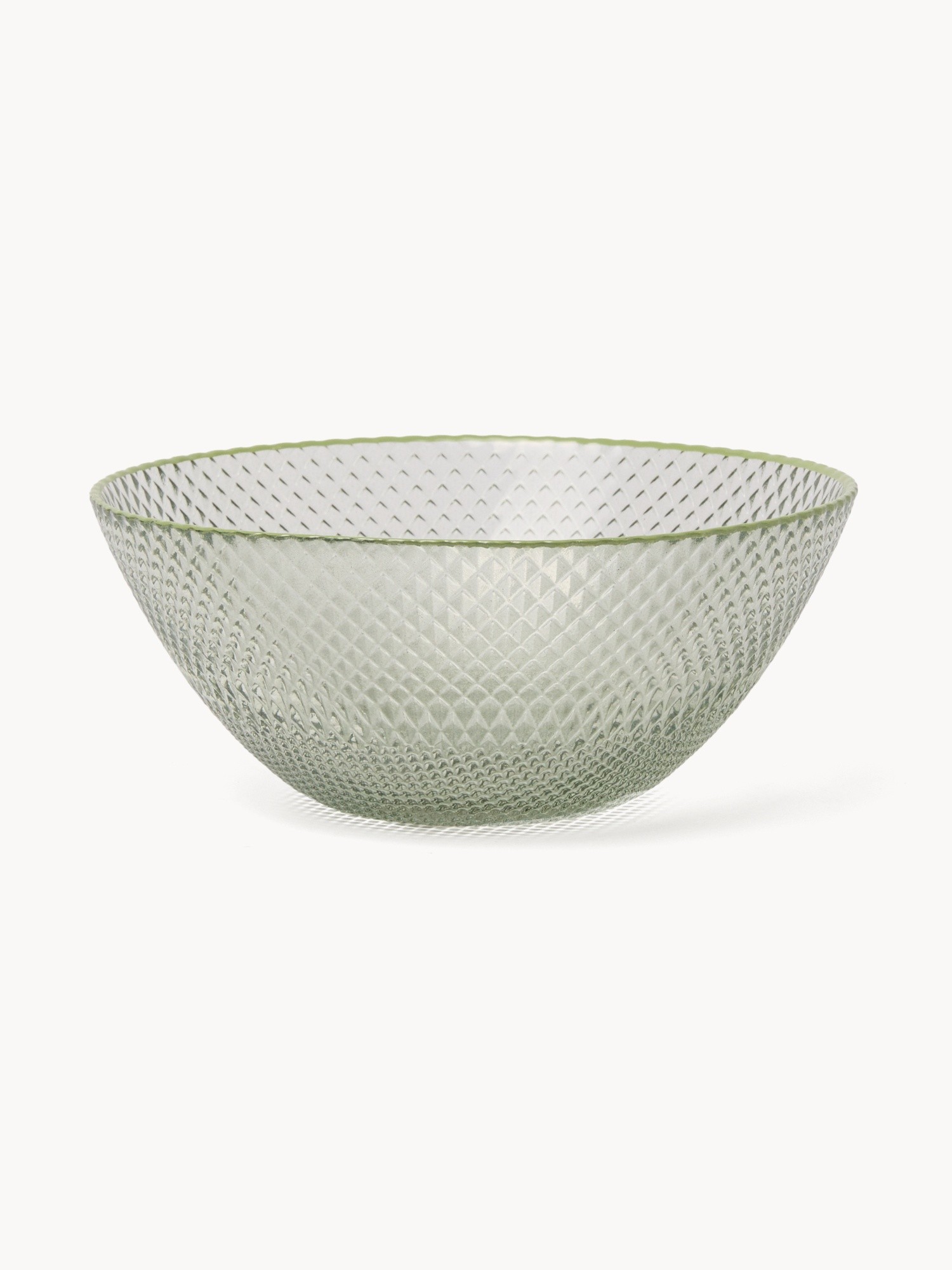 Sage green diamond-cut bowl, Green, large image number 0