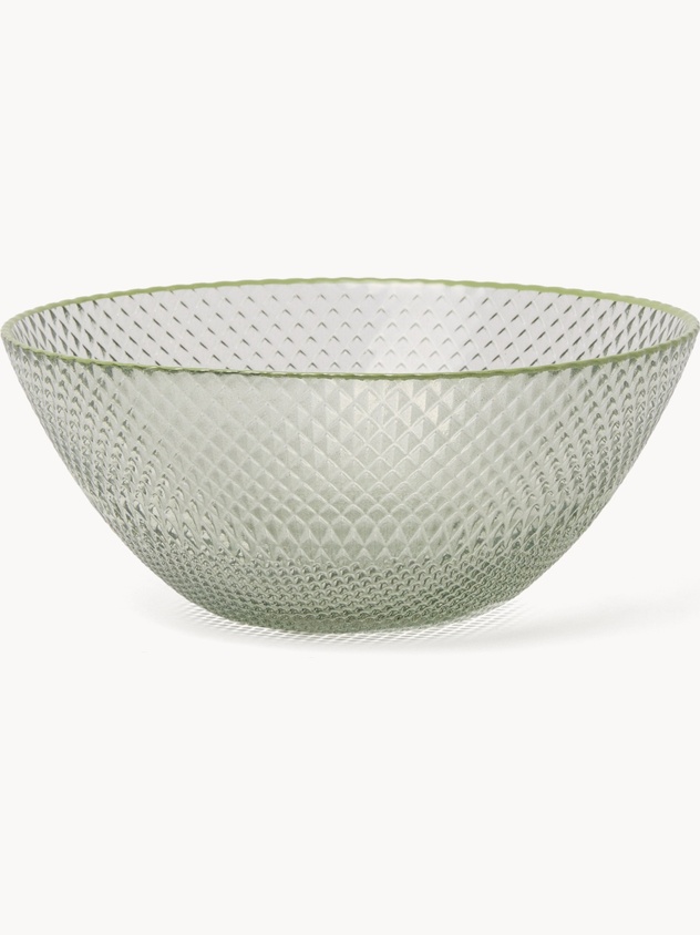 Sage green diamond-cut bowl