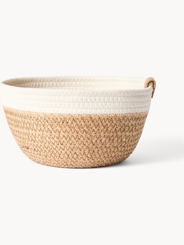 Woven basket with jute