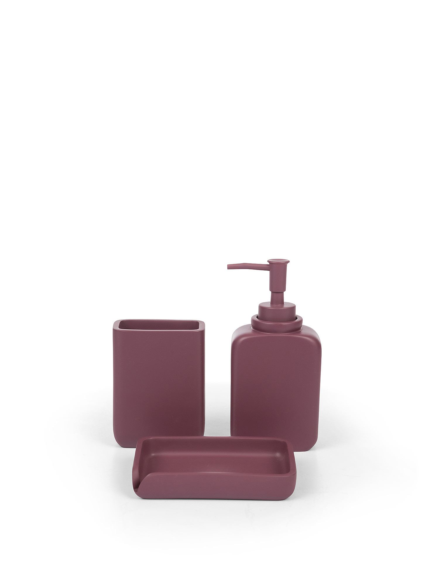 Solid color polyresin soap dispenser, Purple, large image number 1