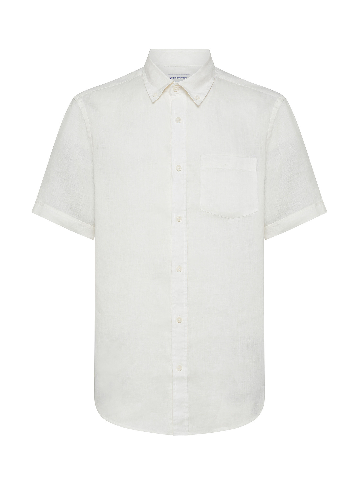 Luca D'Altieri - Regular fit shirt in pure linen, White, large image number 0