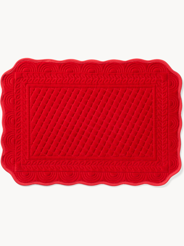 Quilted pure cotton velvet placemat