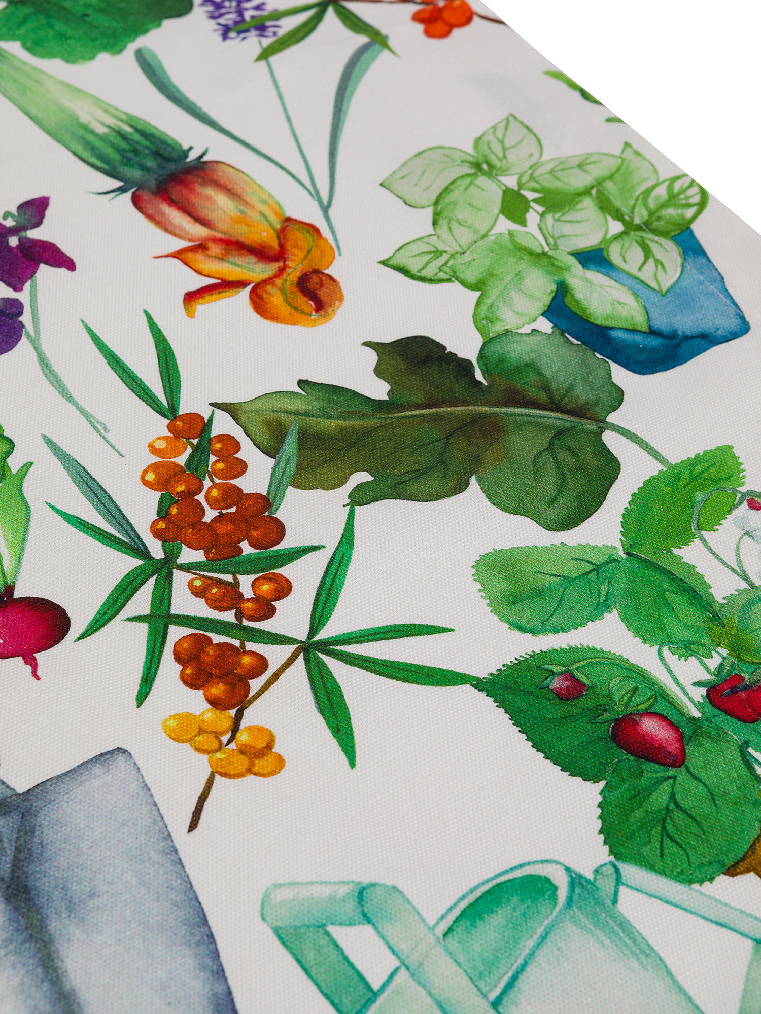 Runner panama di cotone stampa vegetale, Multicolor, large image number 1