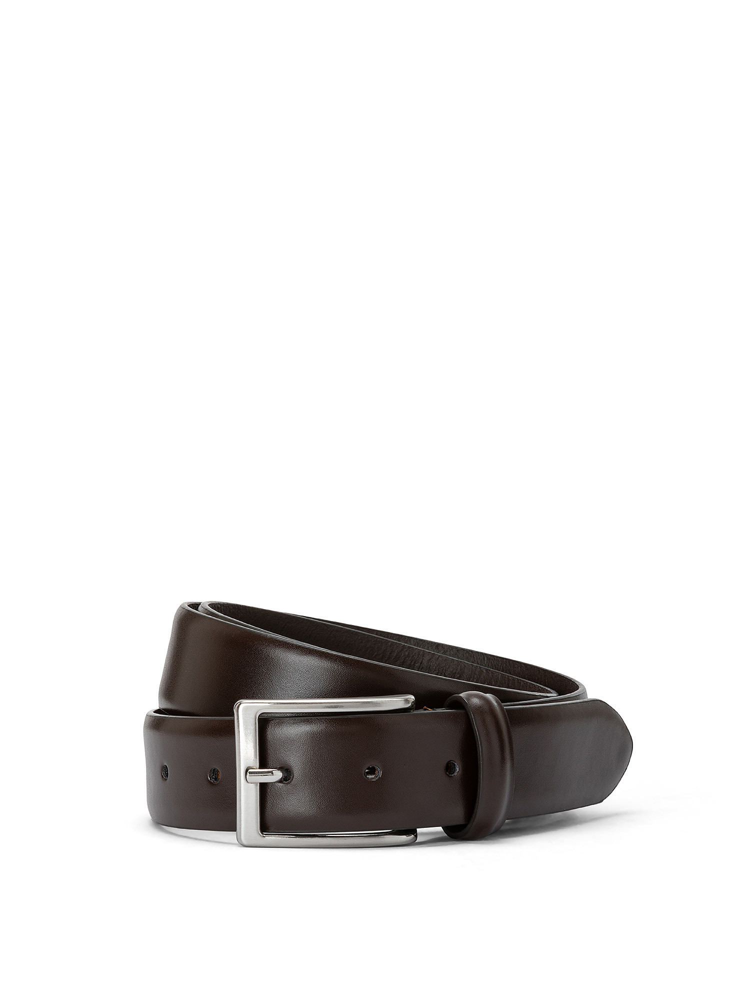 Real-leather belt, Brown, large image number 0