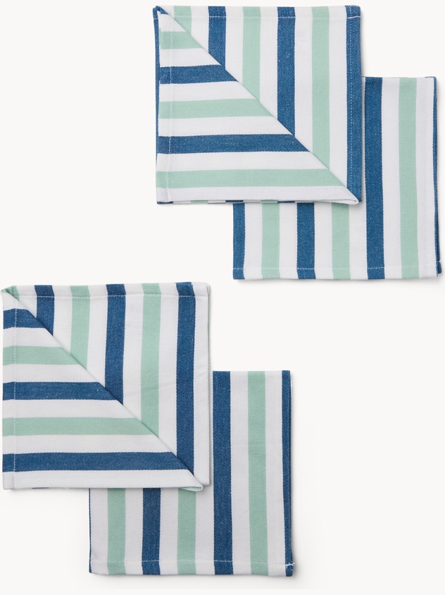 Set of 4 Jacquard Napkins with Marine Border - Introductory Price