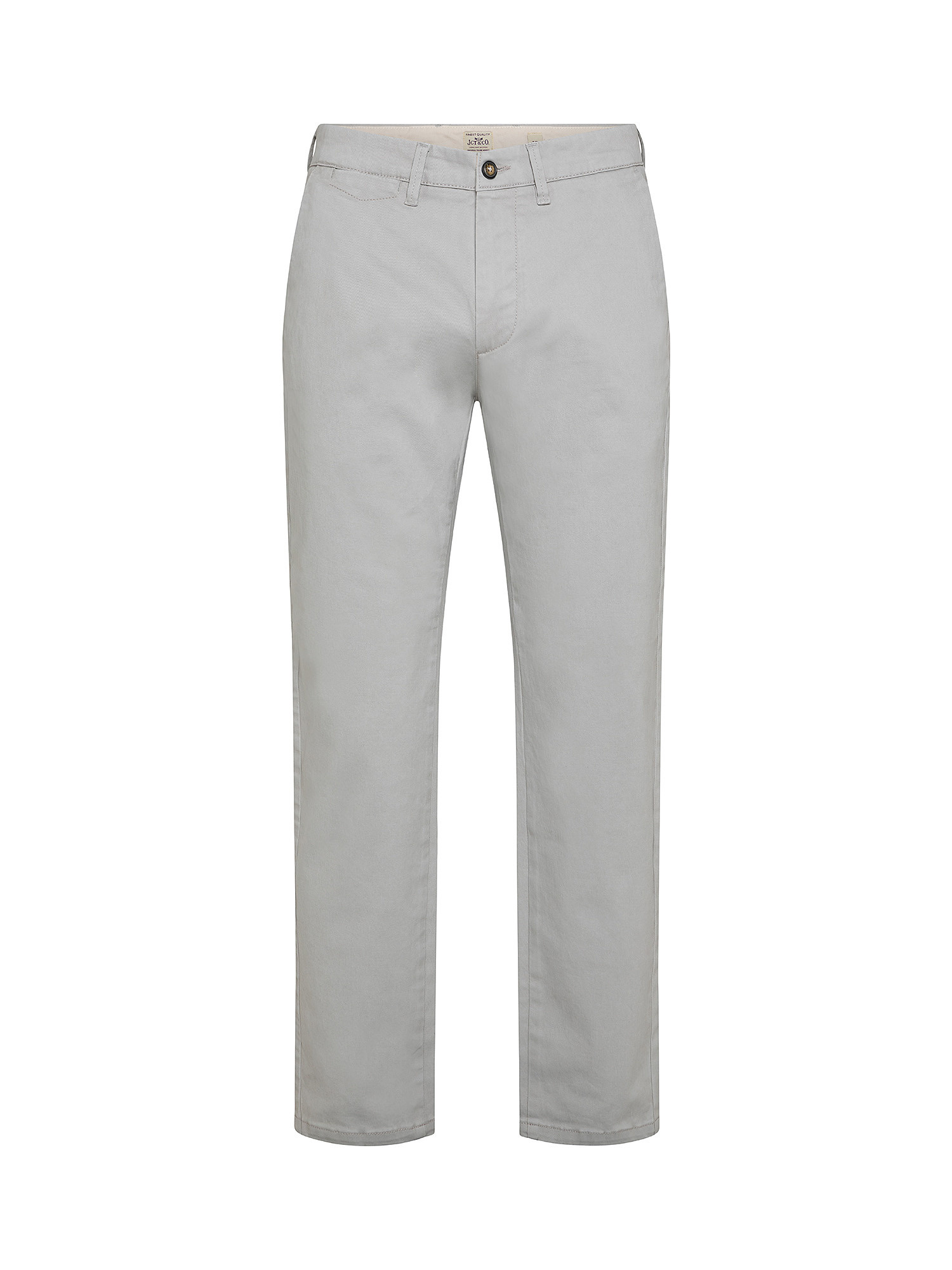 Stretch cotton chinos trousers, Pearl Grey, large image number 0