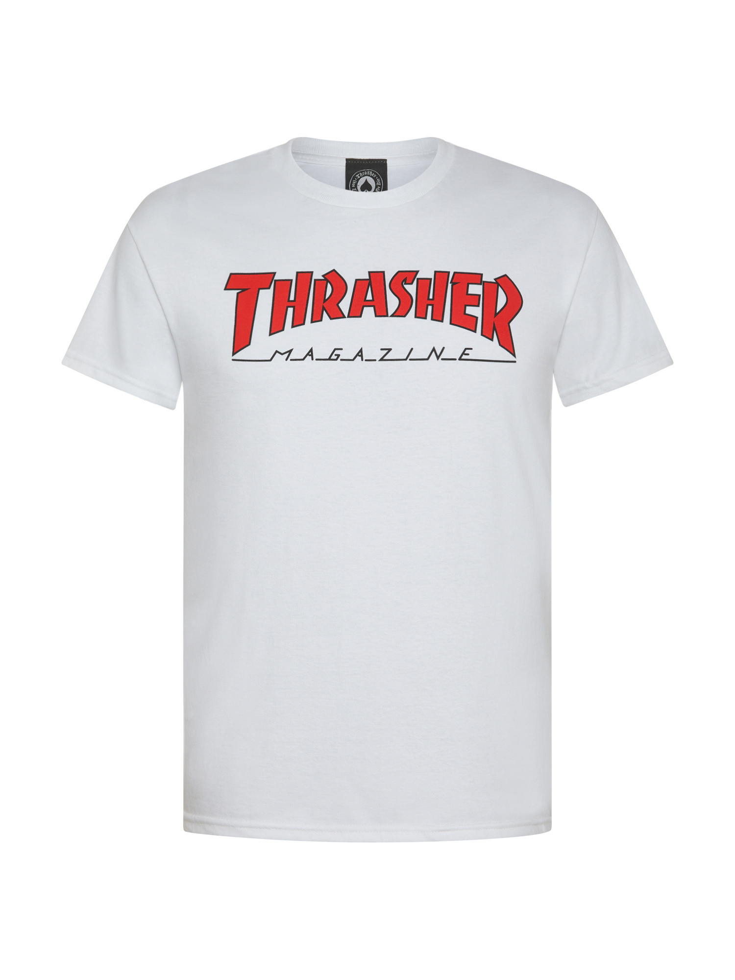 Thrasher - T-Shirt con logo outlined, Bianco, large image number 0