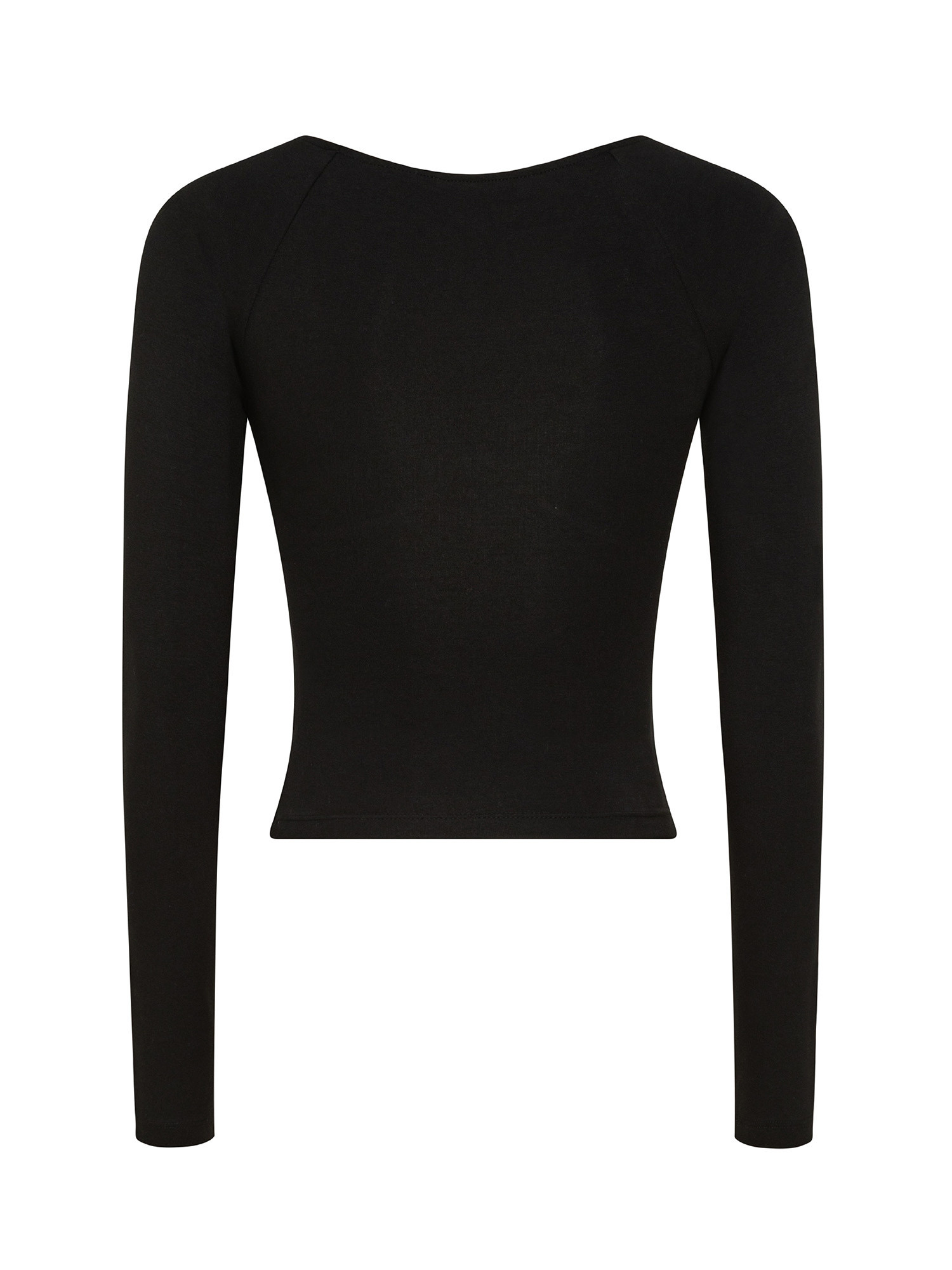 Knitted top with logo, Black, large image number 1