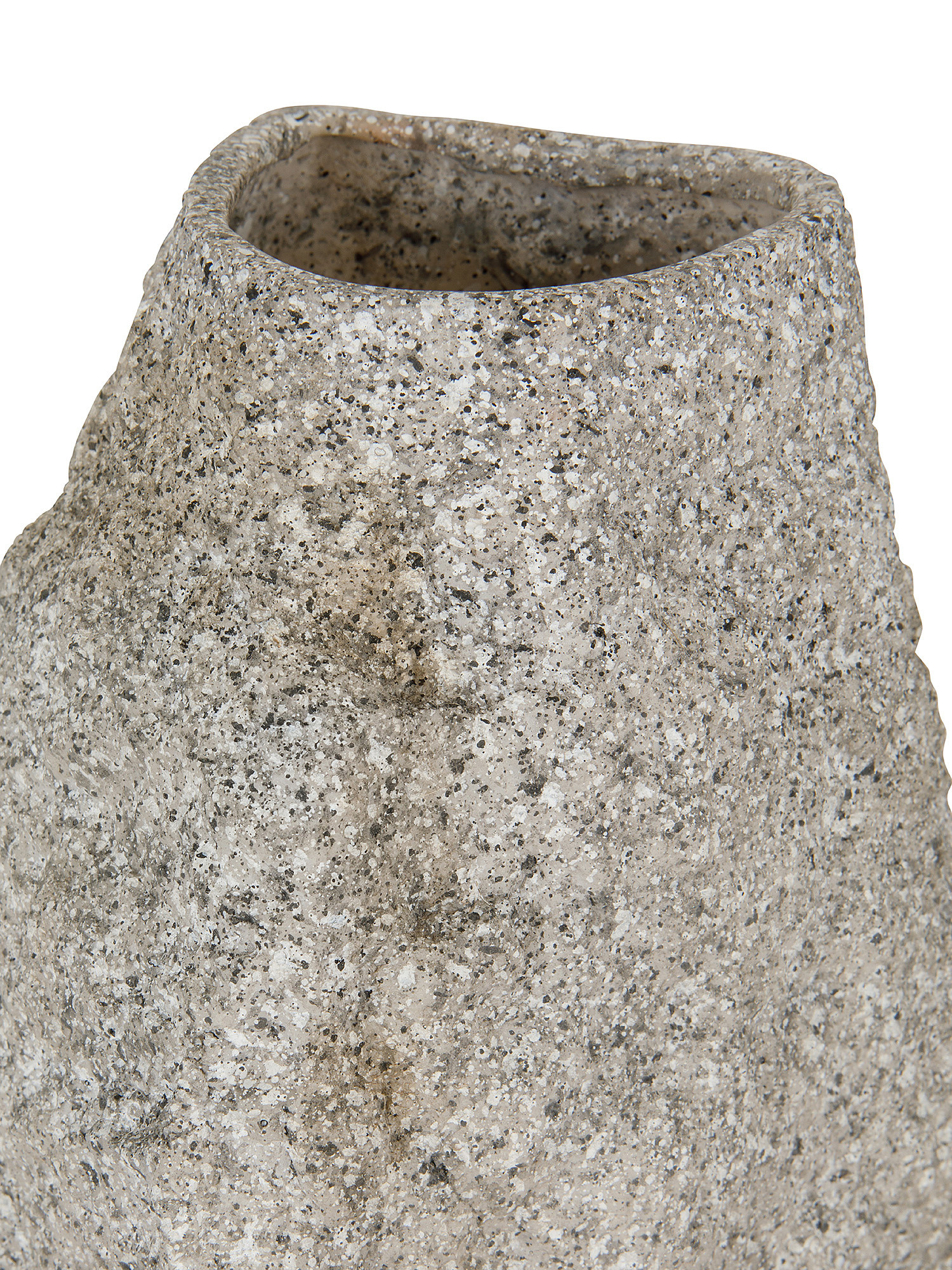 Vaso poliresina effetto roccia, Grigio, large image number 1