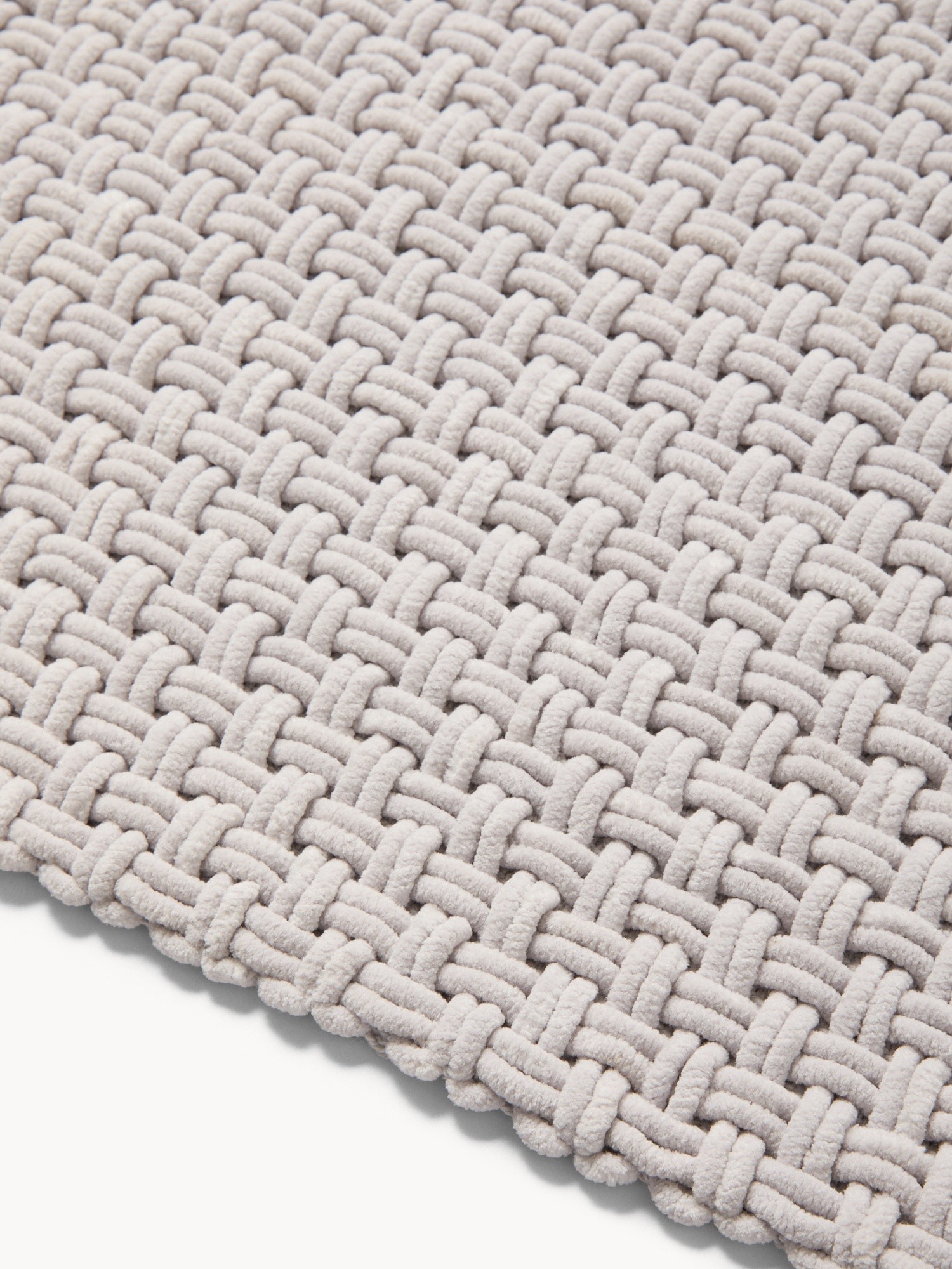 Tappeto bagno lungo in ciniglia effetto intrecciato - Prezzo di lancio, Bianco, large image number 1