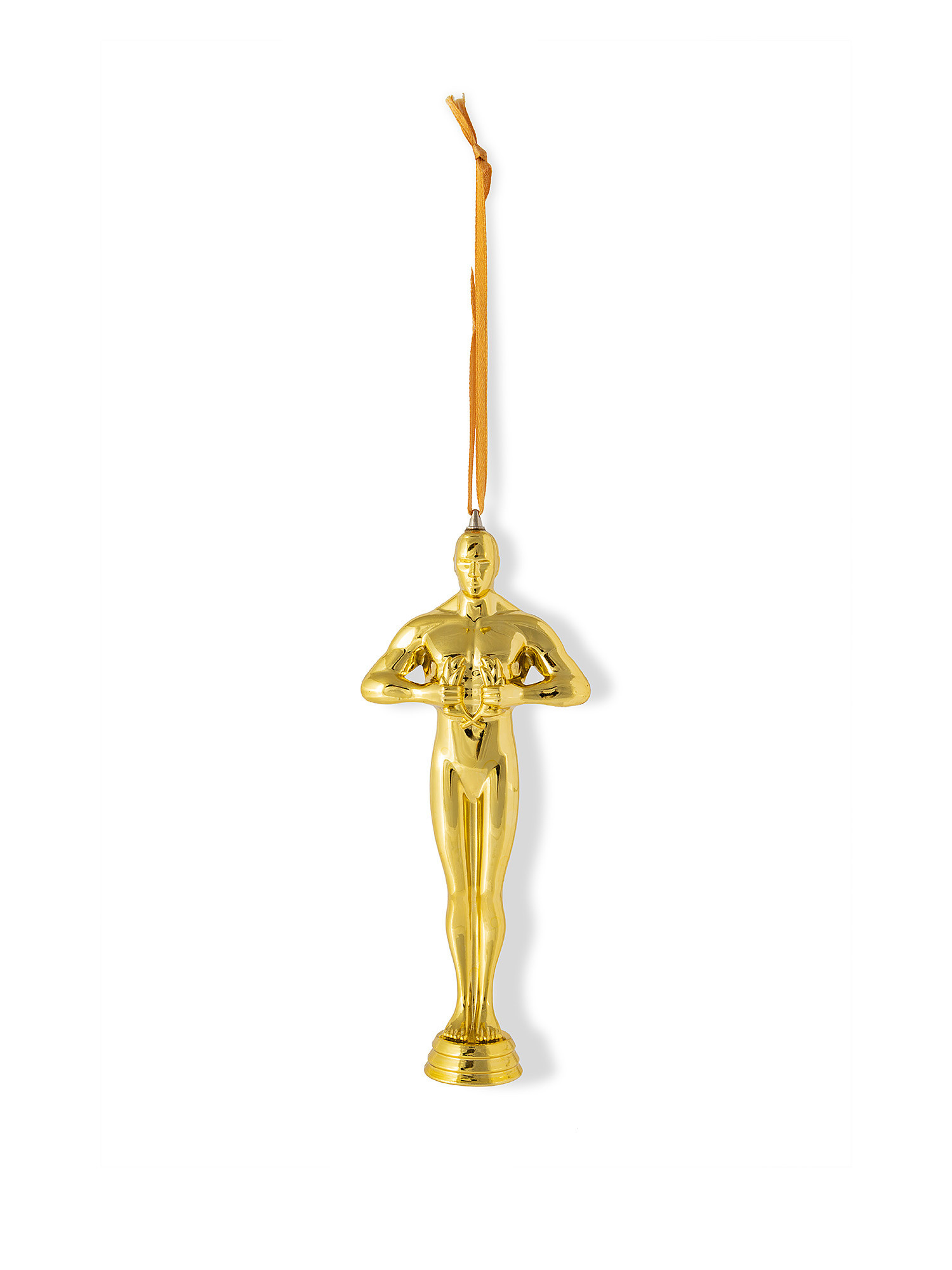 Addobbo albero statuetta Oscar in vetro decorato a mano, Oro, large image number 0