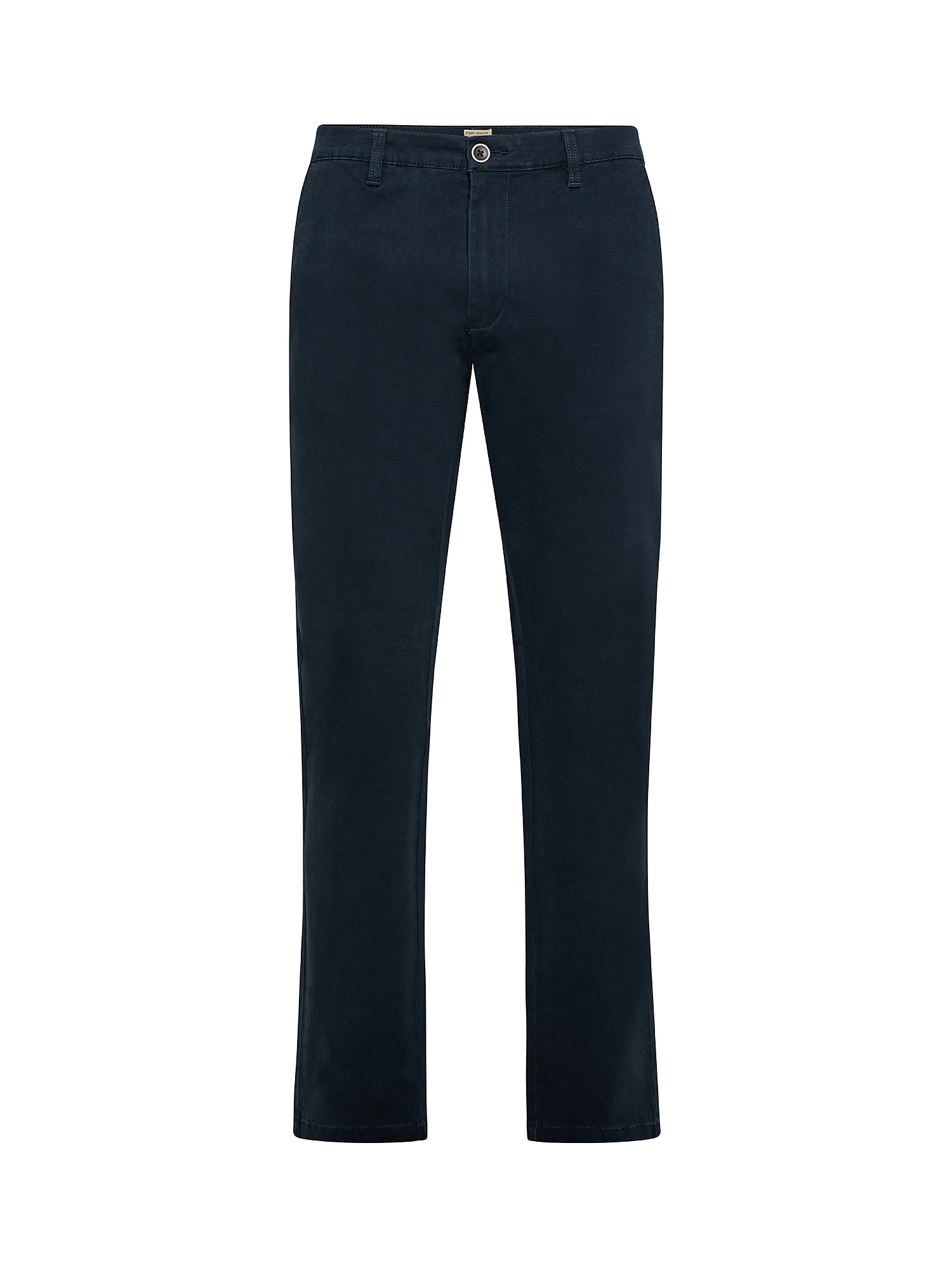 Slim comfort fit trousers in stretch cotton, Dark Blue, large image number 0