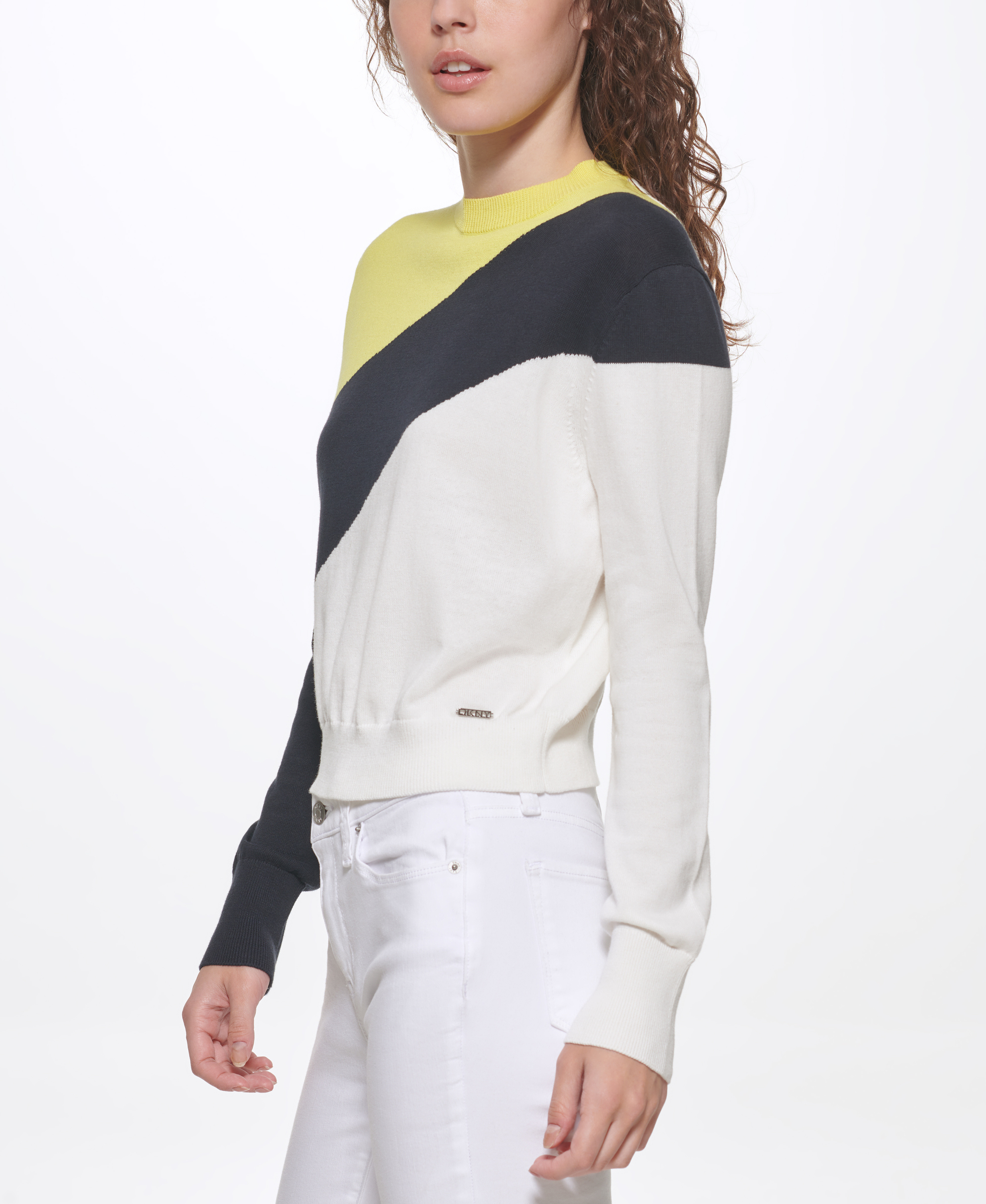 Color block sweater, White, large image number 4