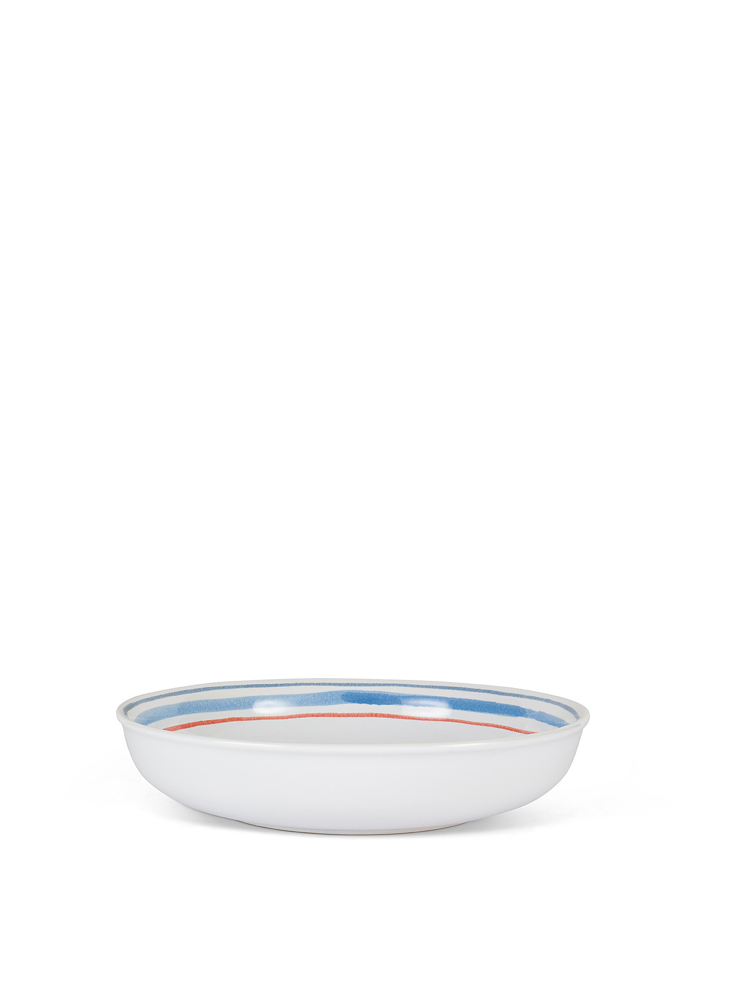 Ceramic soup plate with striped decoration, White, large image number 0