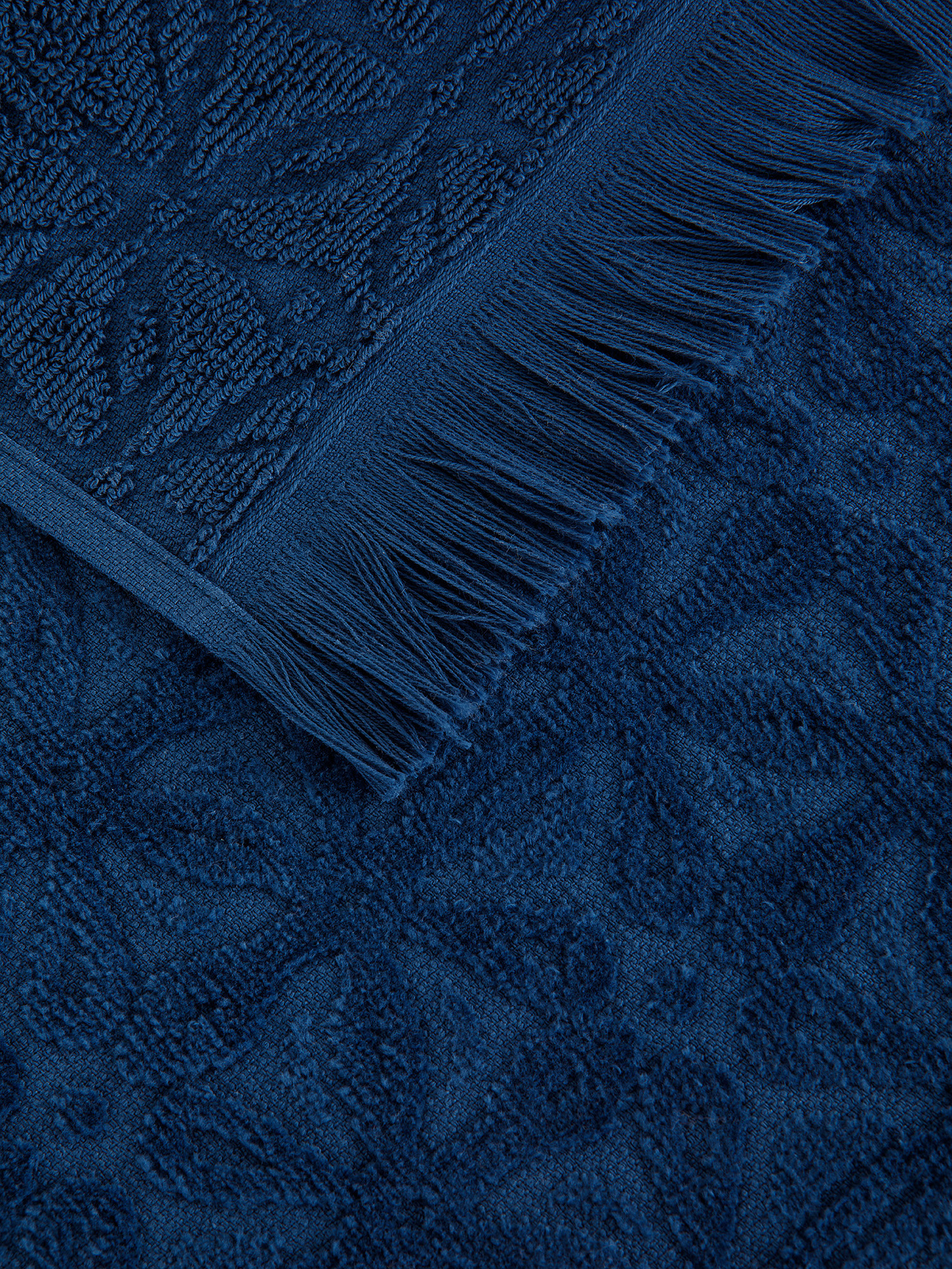 Asciugamano cotone velour motivo geometrico, Blu, large