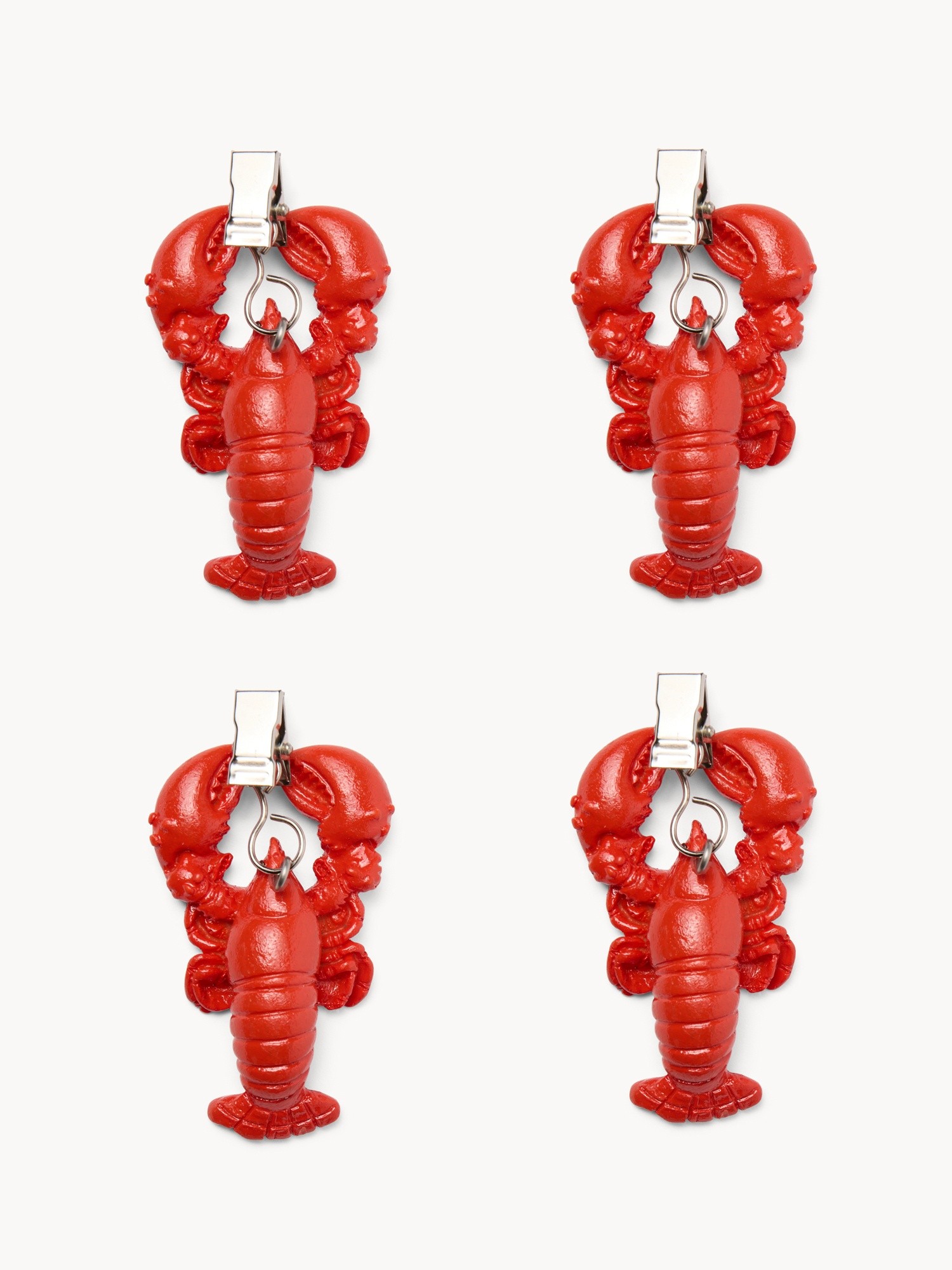 Set of 4 Lobster-Shaped Tablecloth Clips - Introductory Price, Red, large image number 0