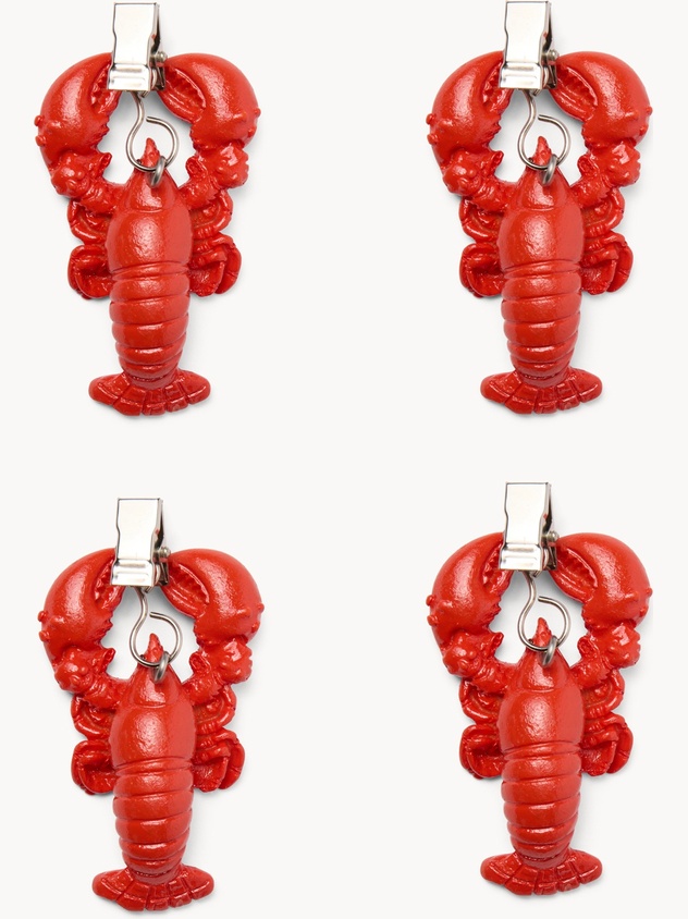 Set of 4 Lobster-Shaped Tablecloth Clips - Introductory Price