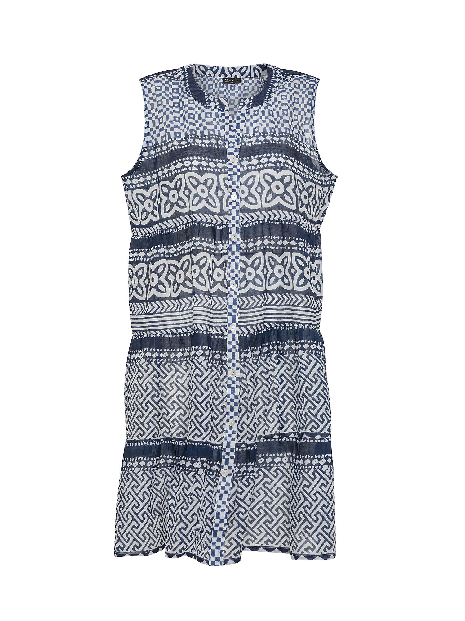 Koan - Patterned cotton dress, Dark Blue, large image number 0