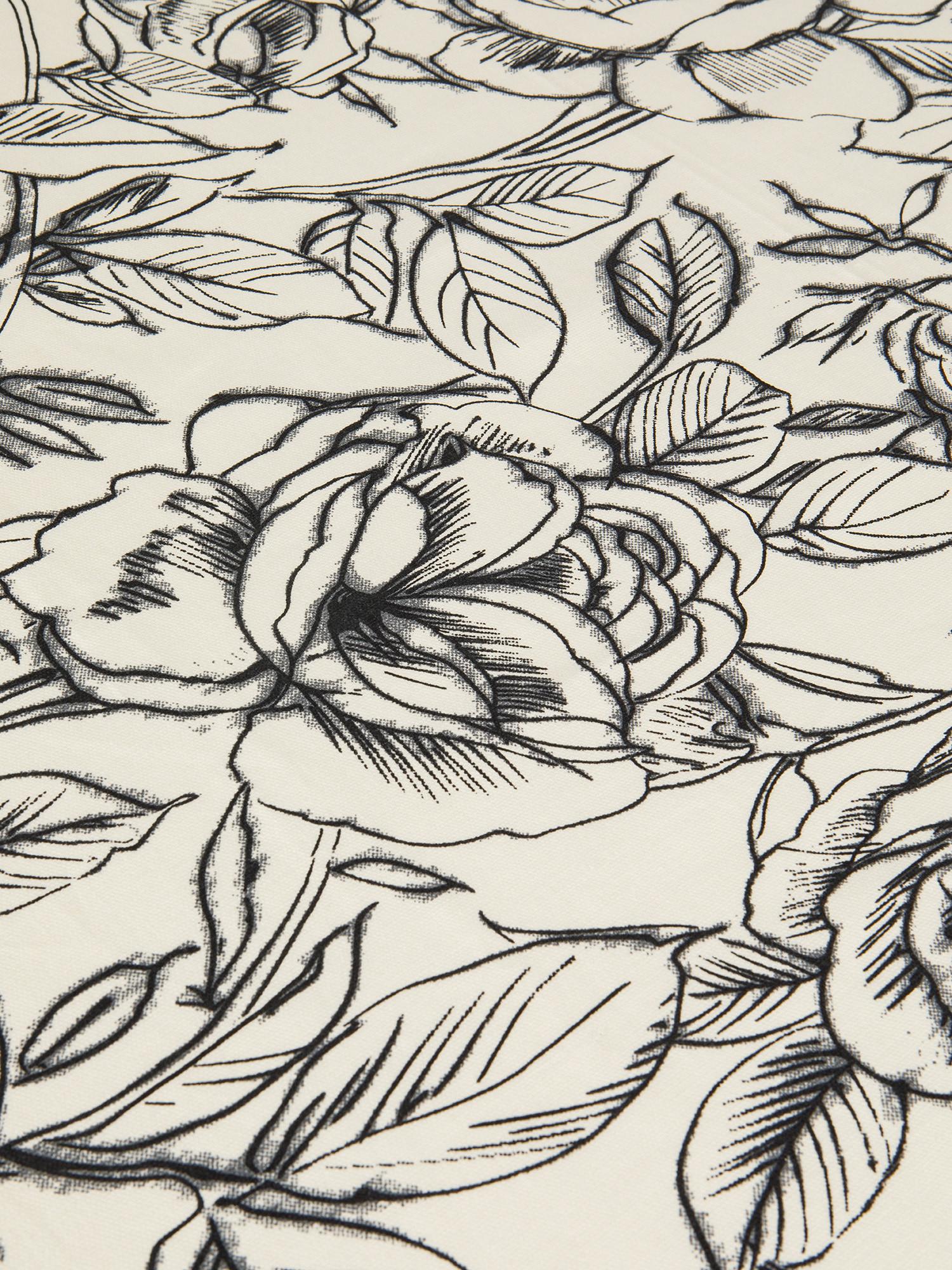 Tovaglia puro cotone stampa fiori, Bianco, large image number 1