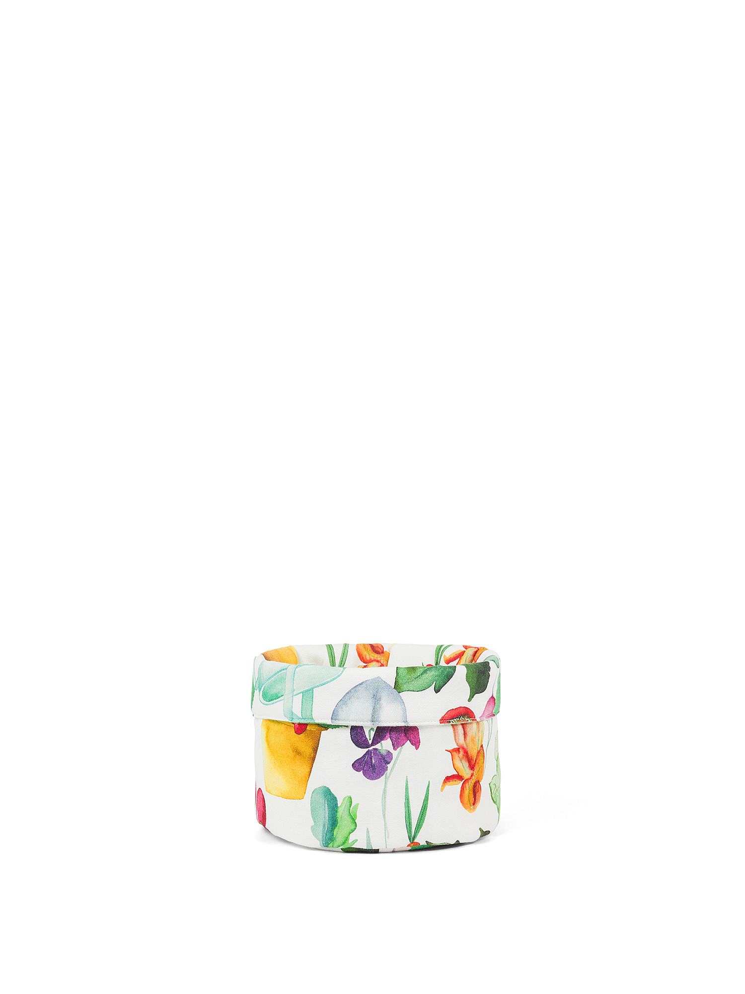Vegetable print cotton panama storage basket, Multicolor, large image number 0