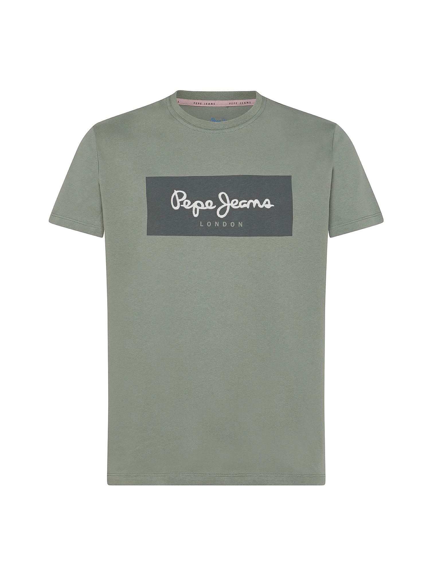 Pepe Jeans - T-shirt con logo in cotone, Verde chiaro, large image number 0