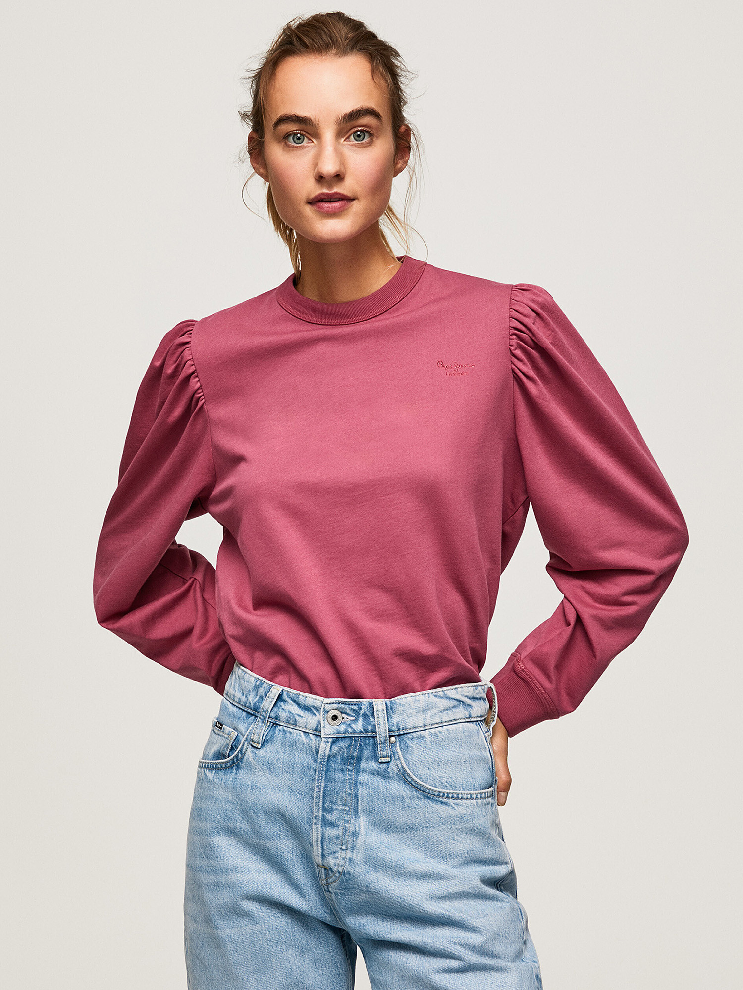 Pepe Jeans - Sweatshirt with puff sleeves, Antique Pink, large image number 2