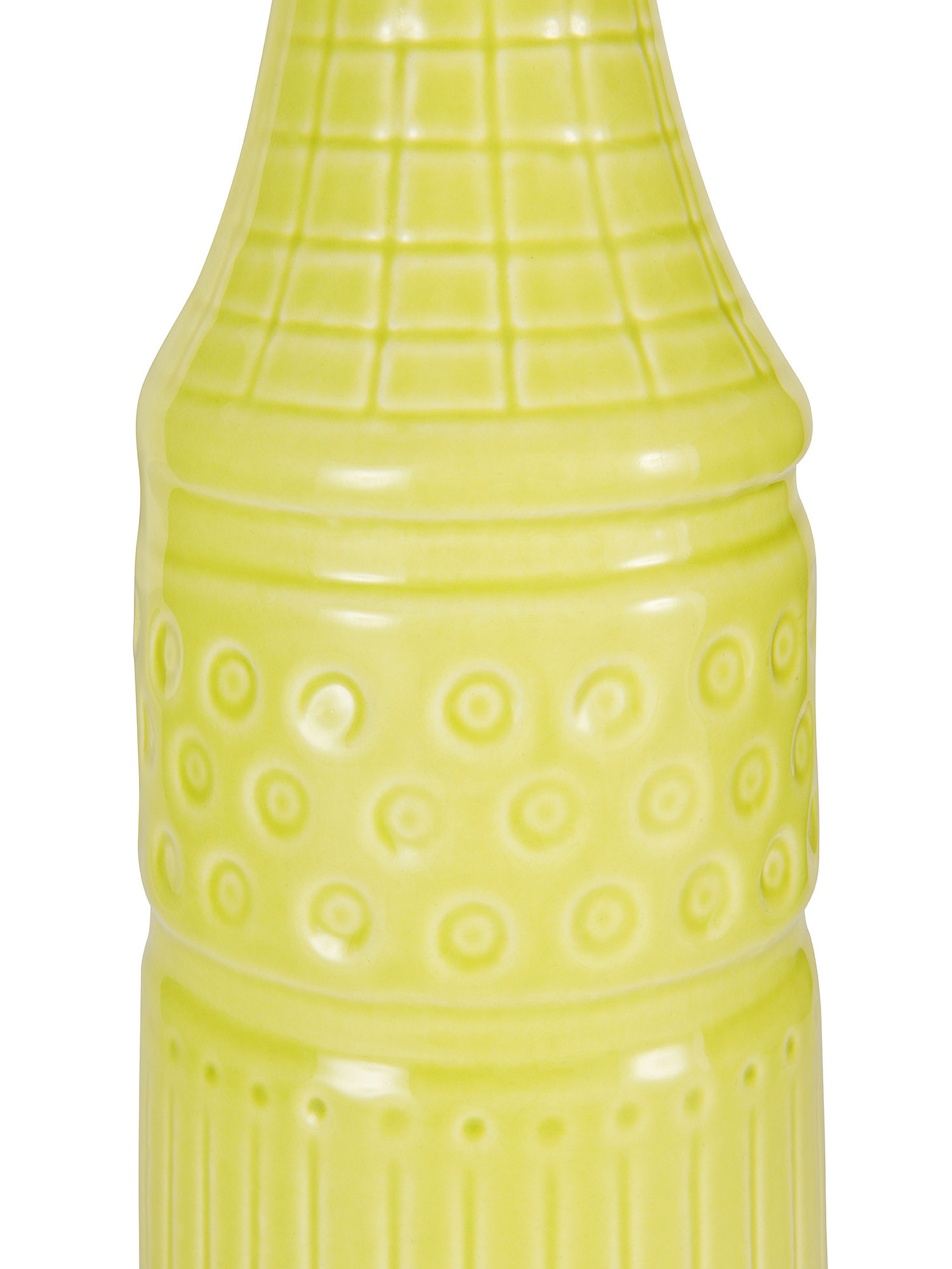 Portuguese artisan ceramic decorative bottle, Green, large image number 1