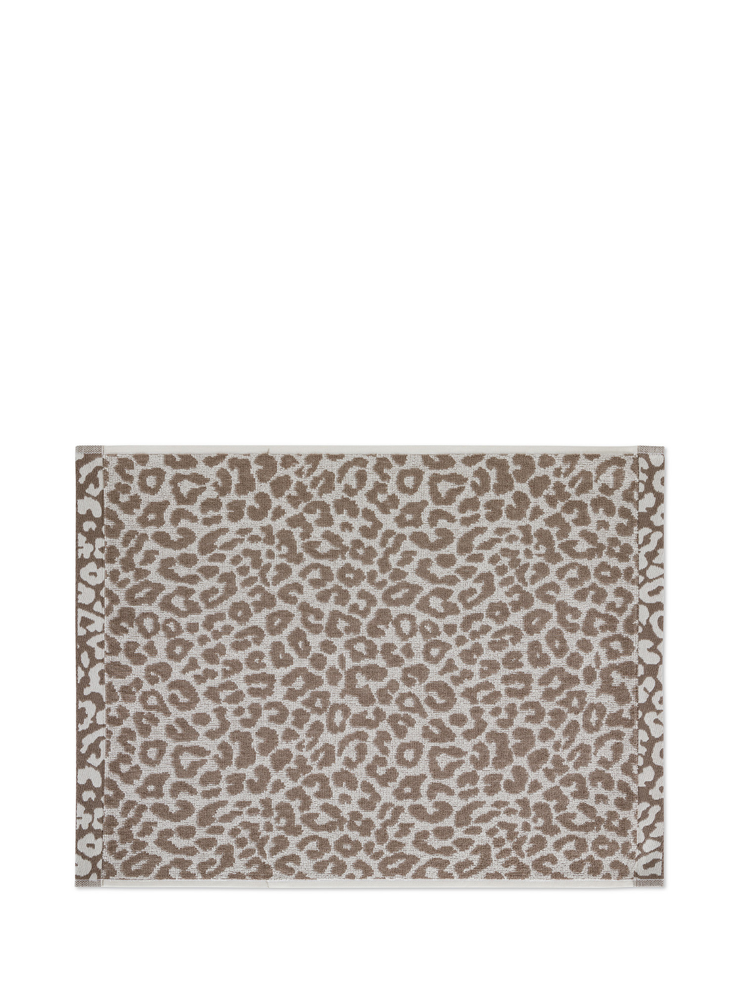 Asciugamano in spugna di cotone jacquard motivo animalier, Beige, large image number 1