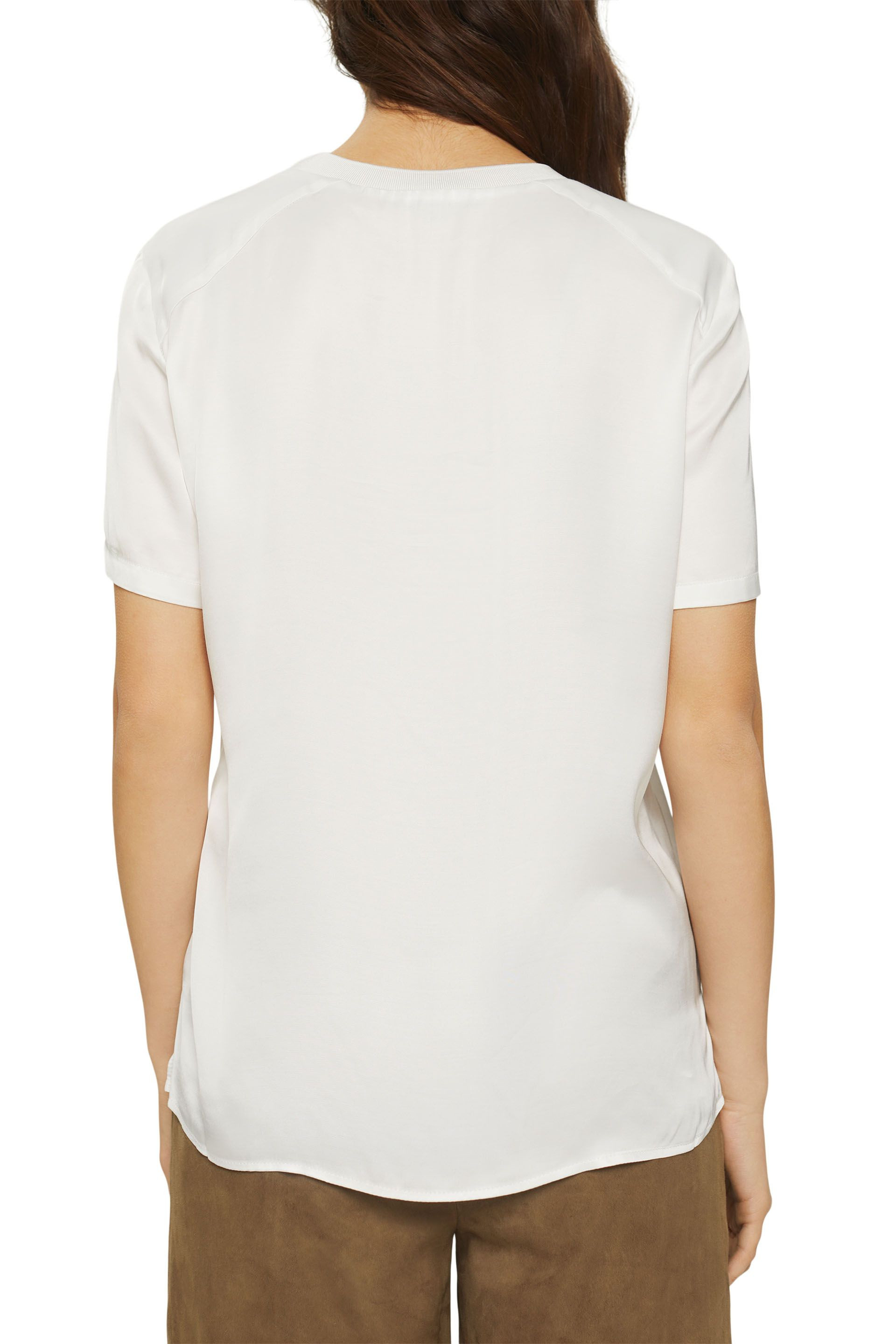 Short-sleeved silk-effect blouse, White, large image number 2