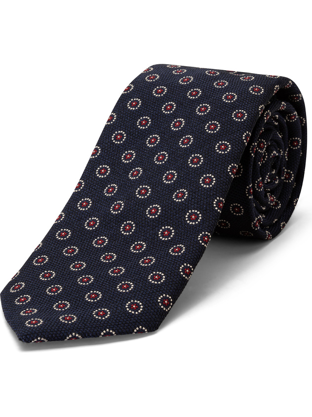 Classic patterned silk tie