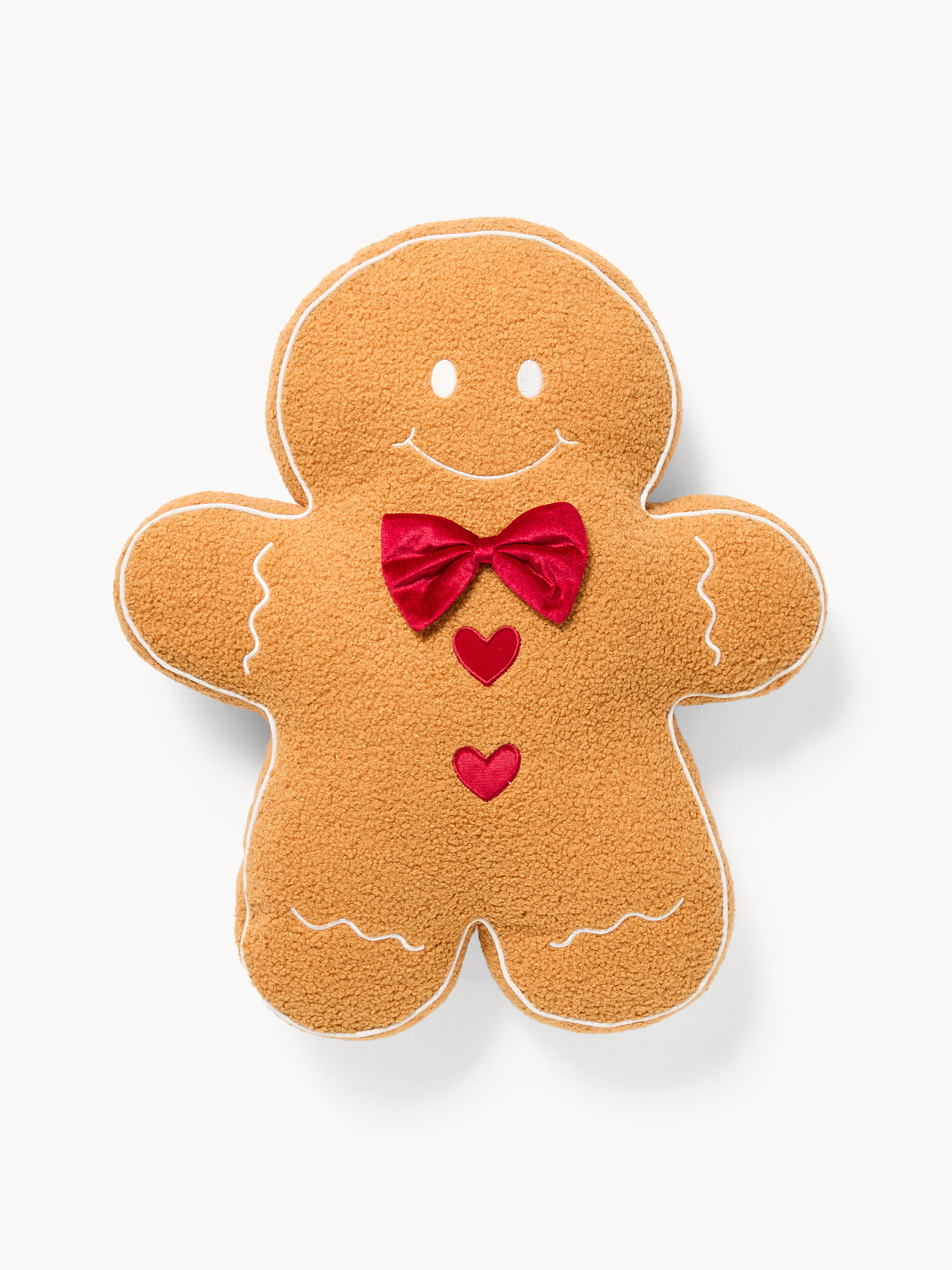 Gingerbread man-shaped pillow, Beige, large image number 0
