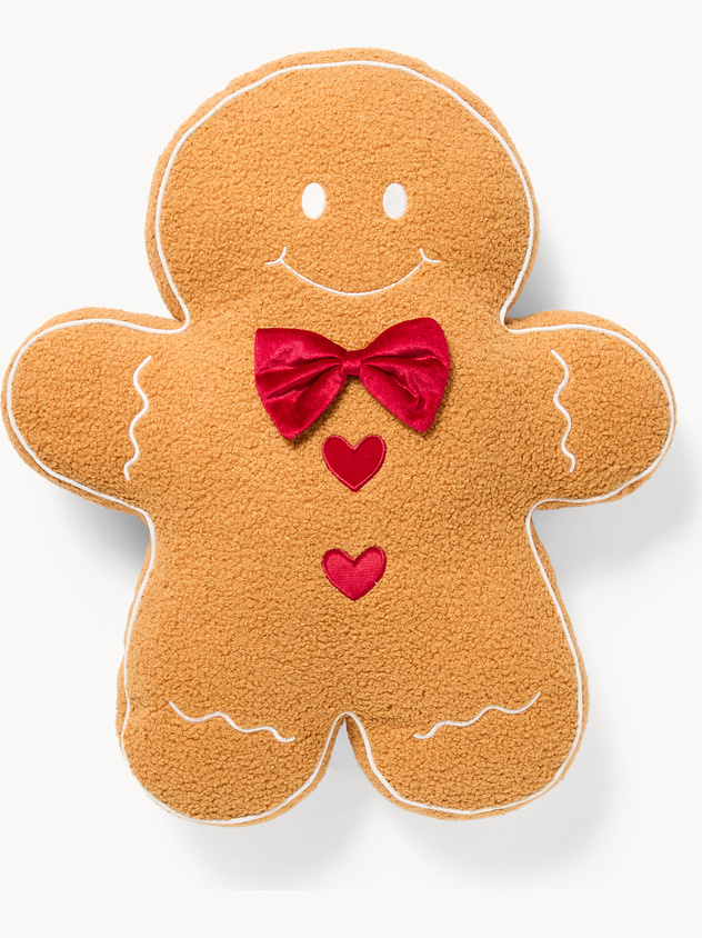 Gingerbread man-shaped pillow