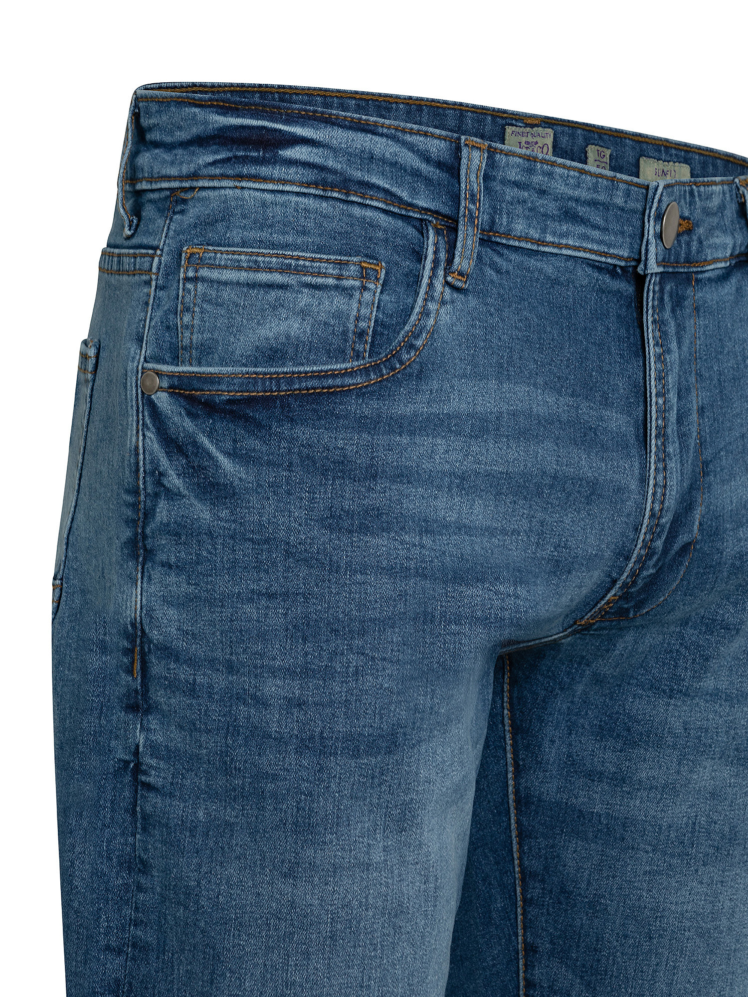 Jeans 5 tasche slim cotone stretch, Blu, large