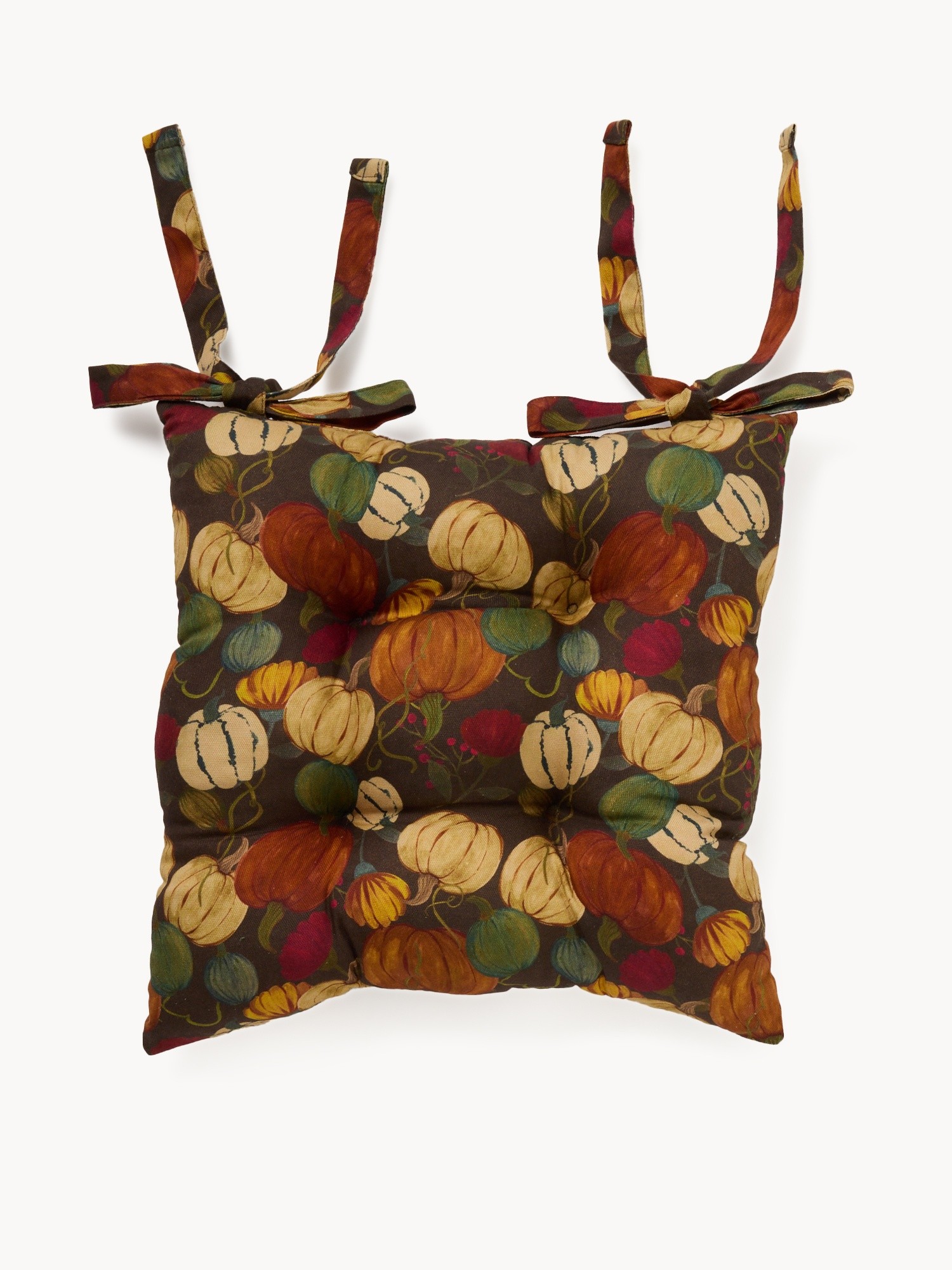 Cotton panama chair cushion with pumpkin print, Multicolor, large image number 0