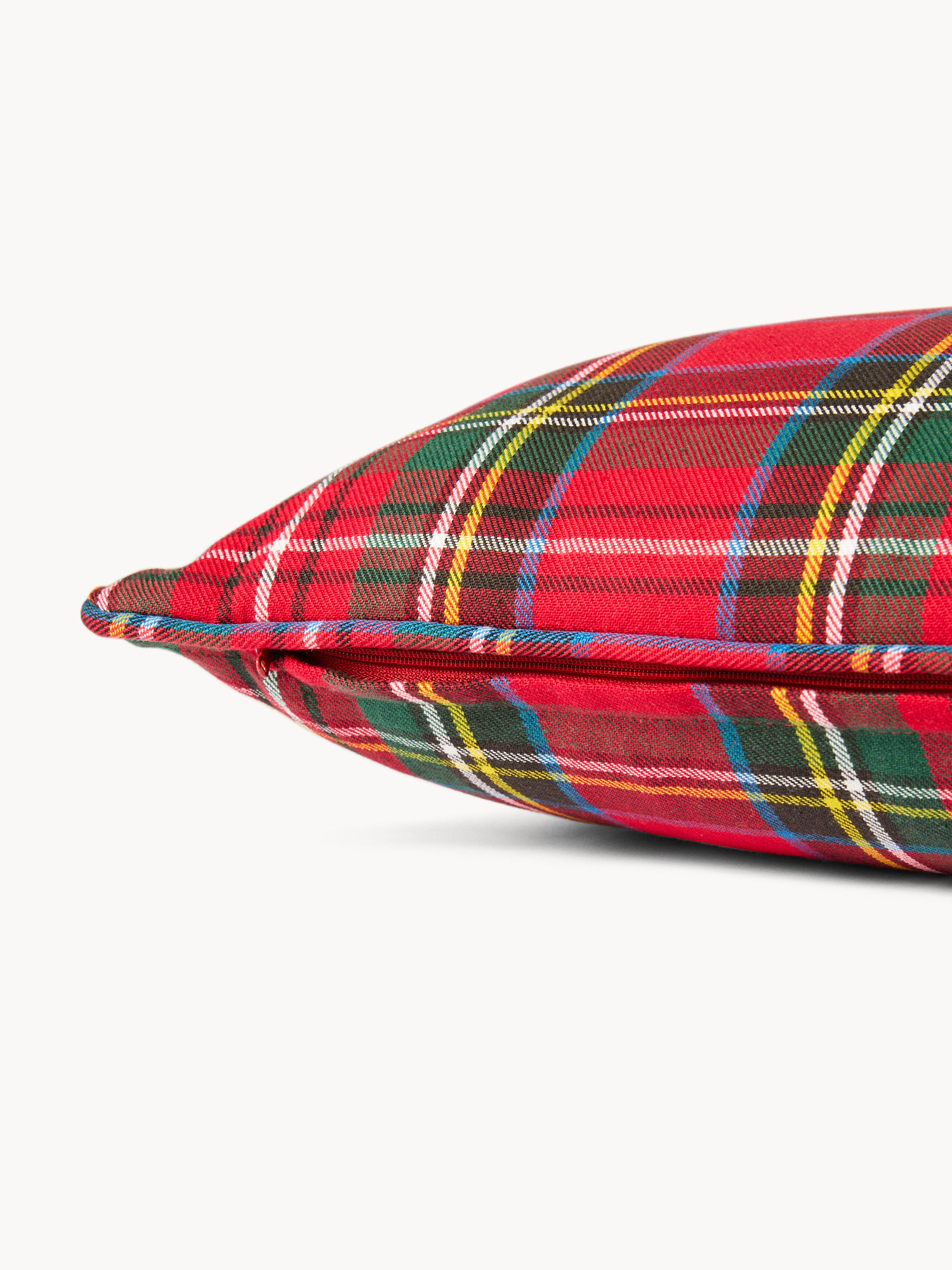 Cuscino 45x45 in cotone motivo tartan, Rosso, large image number 2