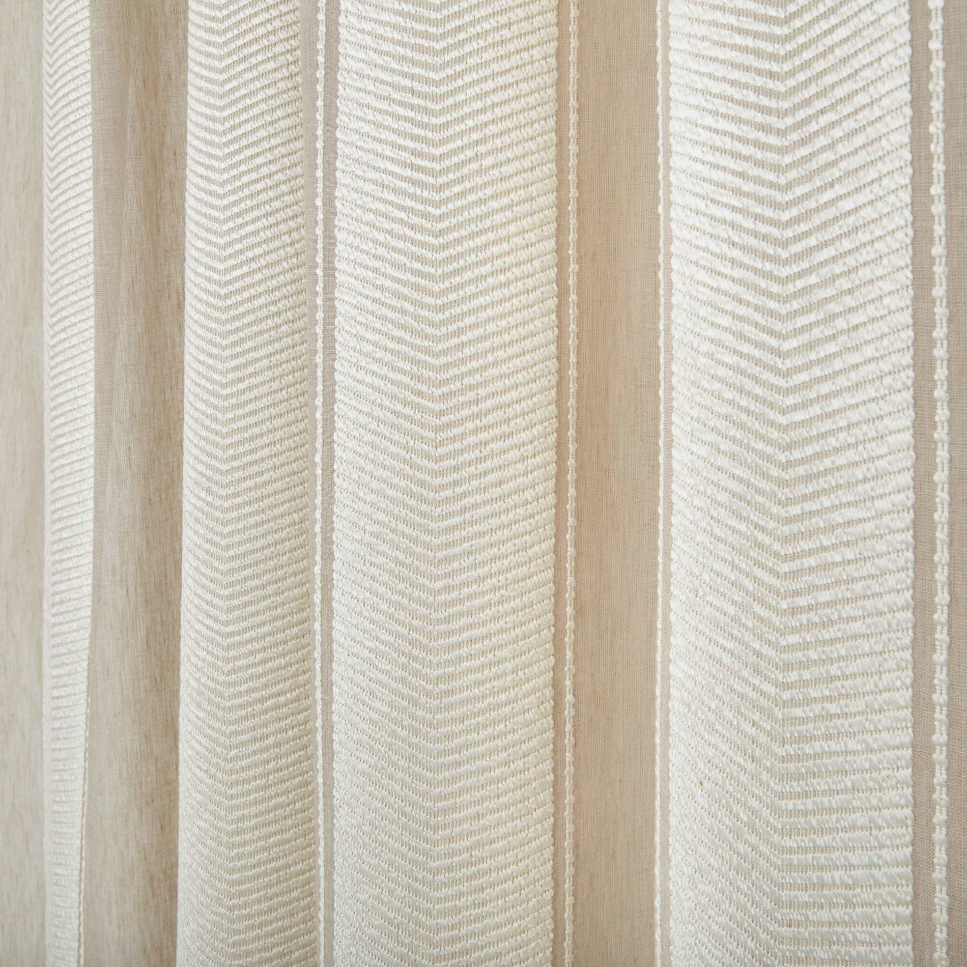 Jacquard curtain with hidden loops, Light Beige, large image number 3