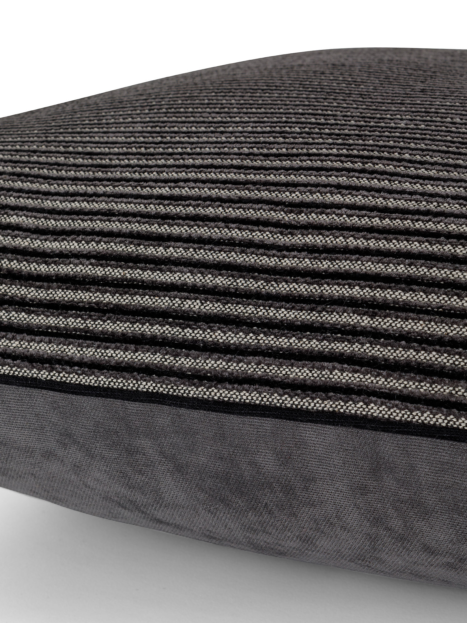 Jacquard cushion with striped motif 45x45cm, Black, large image number 2