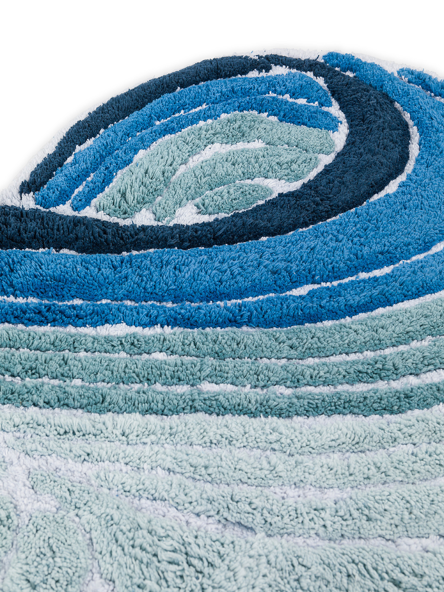 Wave shaped bath mat, Blue, large image number 1