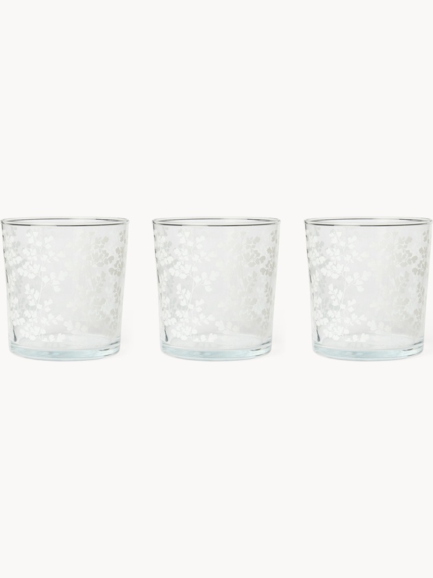 Set 3 bicchieri in vetro Flora