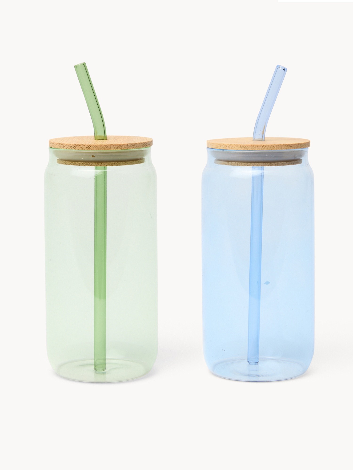 Borosilicate glass bottle with straw - Introductory price, Verde/Azzurro, large image number 0