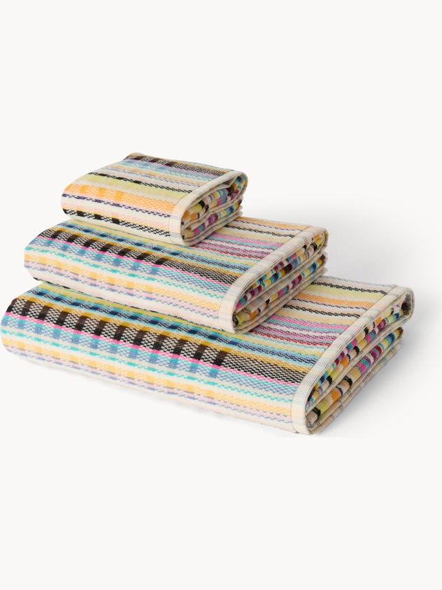 Striped Cotton Velour Terry Towel - Introductory Price