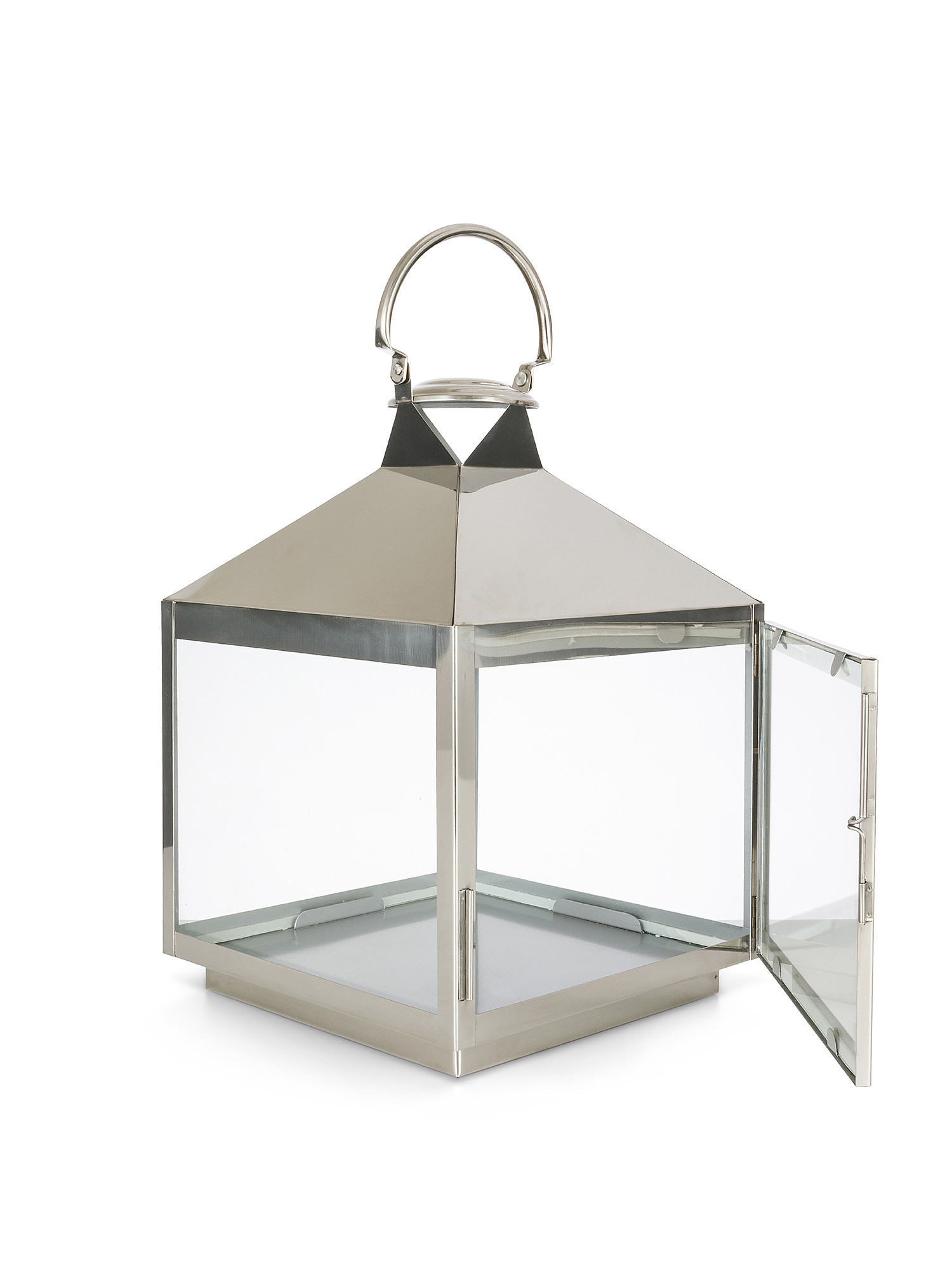 Glass and steel lantern, Grey, large image number 1