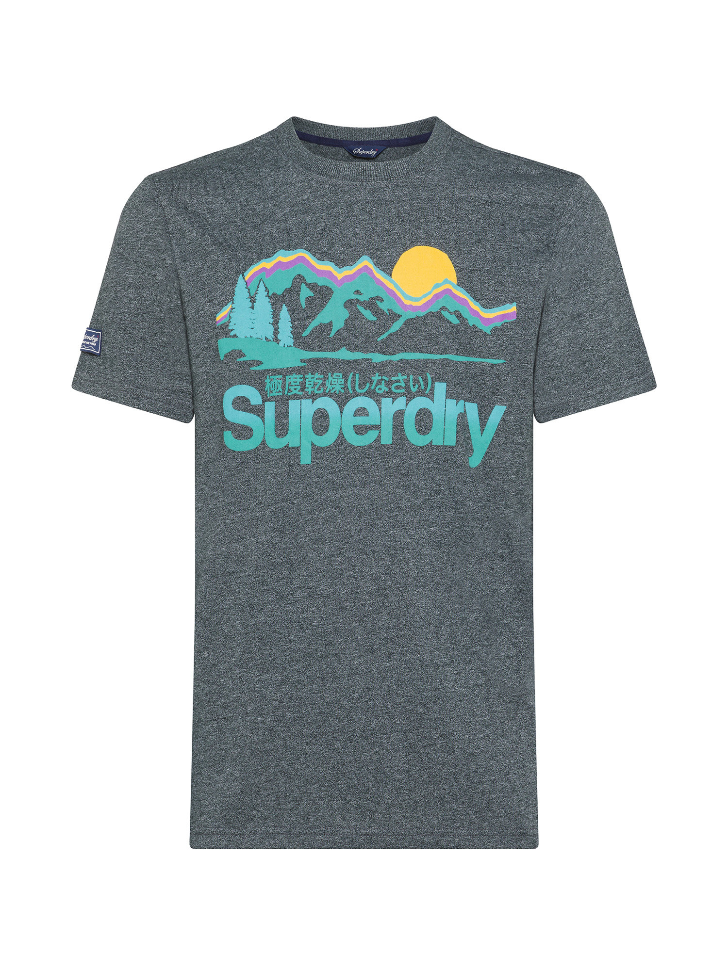 Superdry - T-shirt with print, Anthracite, large image number 0
