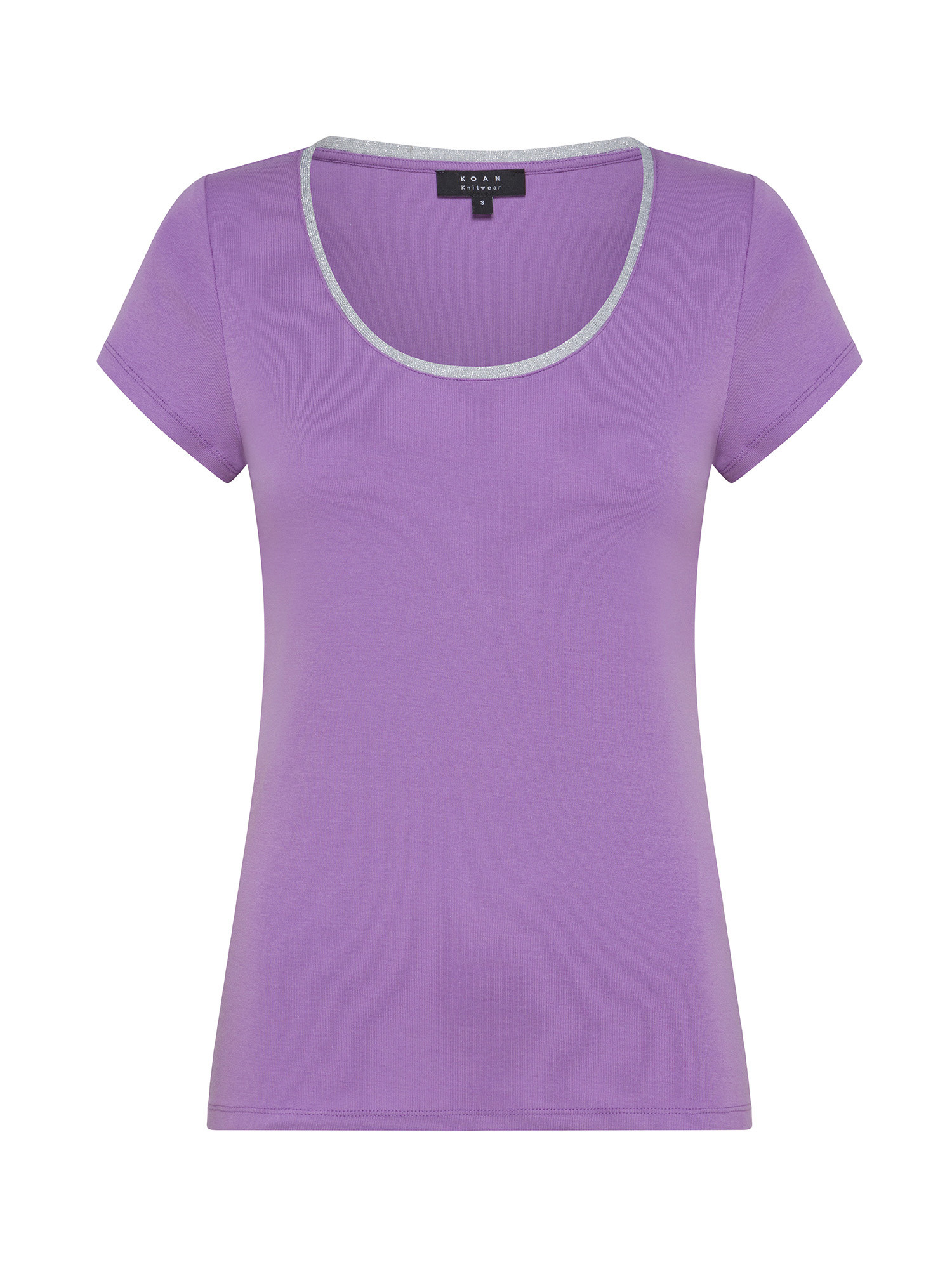Koan - Cotton T-shirt with lurex, Purple Lilac, large image number 0