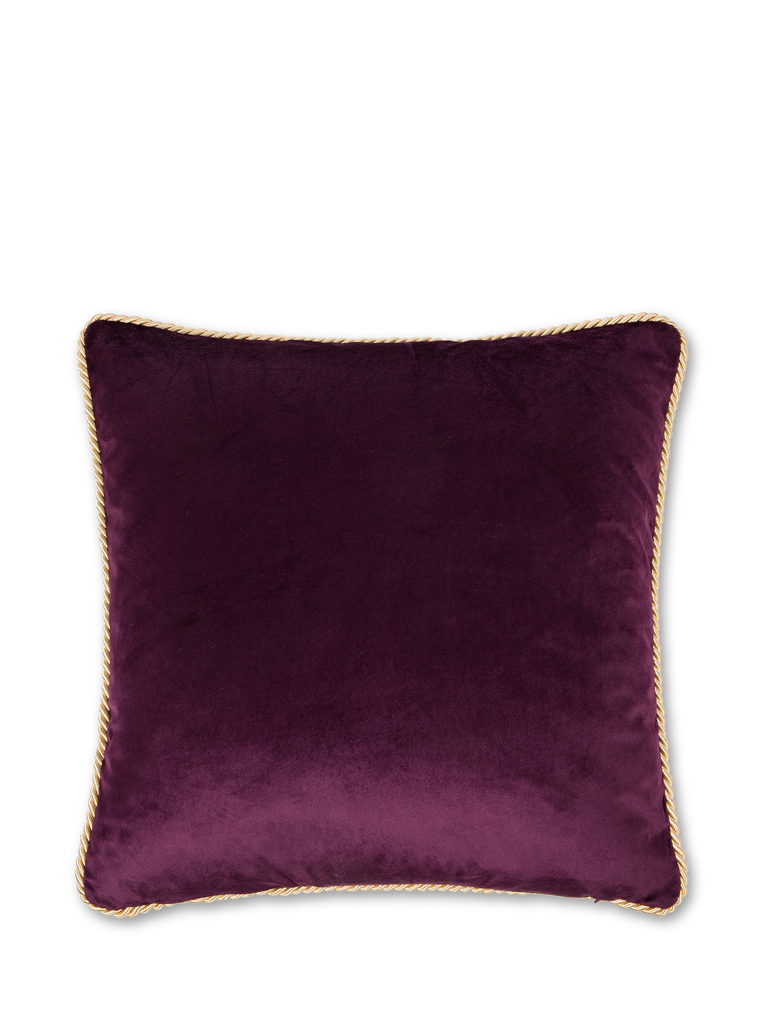 Two-tone velvet cushion 45X45cm, Red Bordeaux, large image number 1