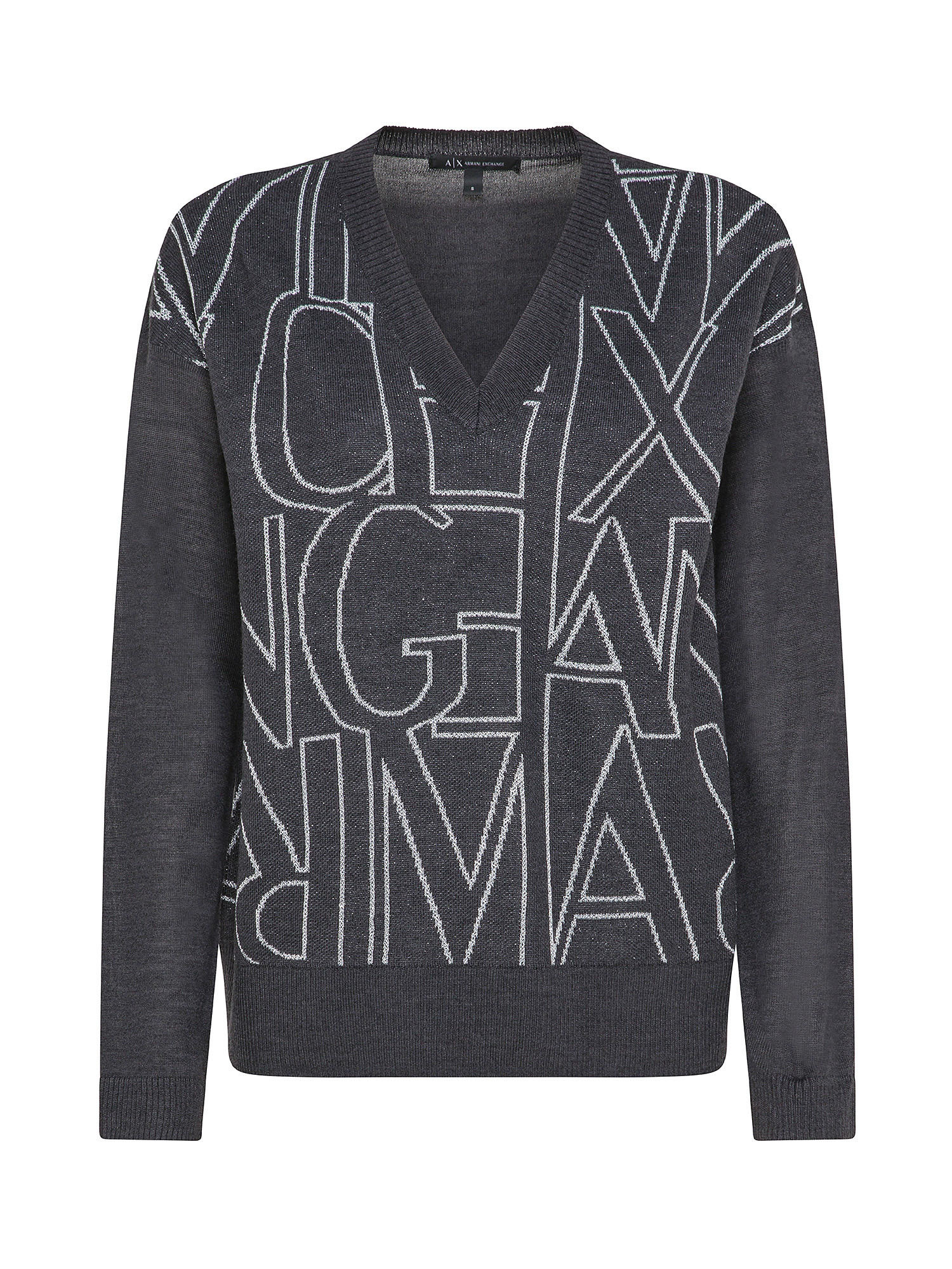 Armani Exchange - Pullover with all over embroidery, Dark Grey, large image number 0