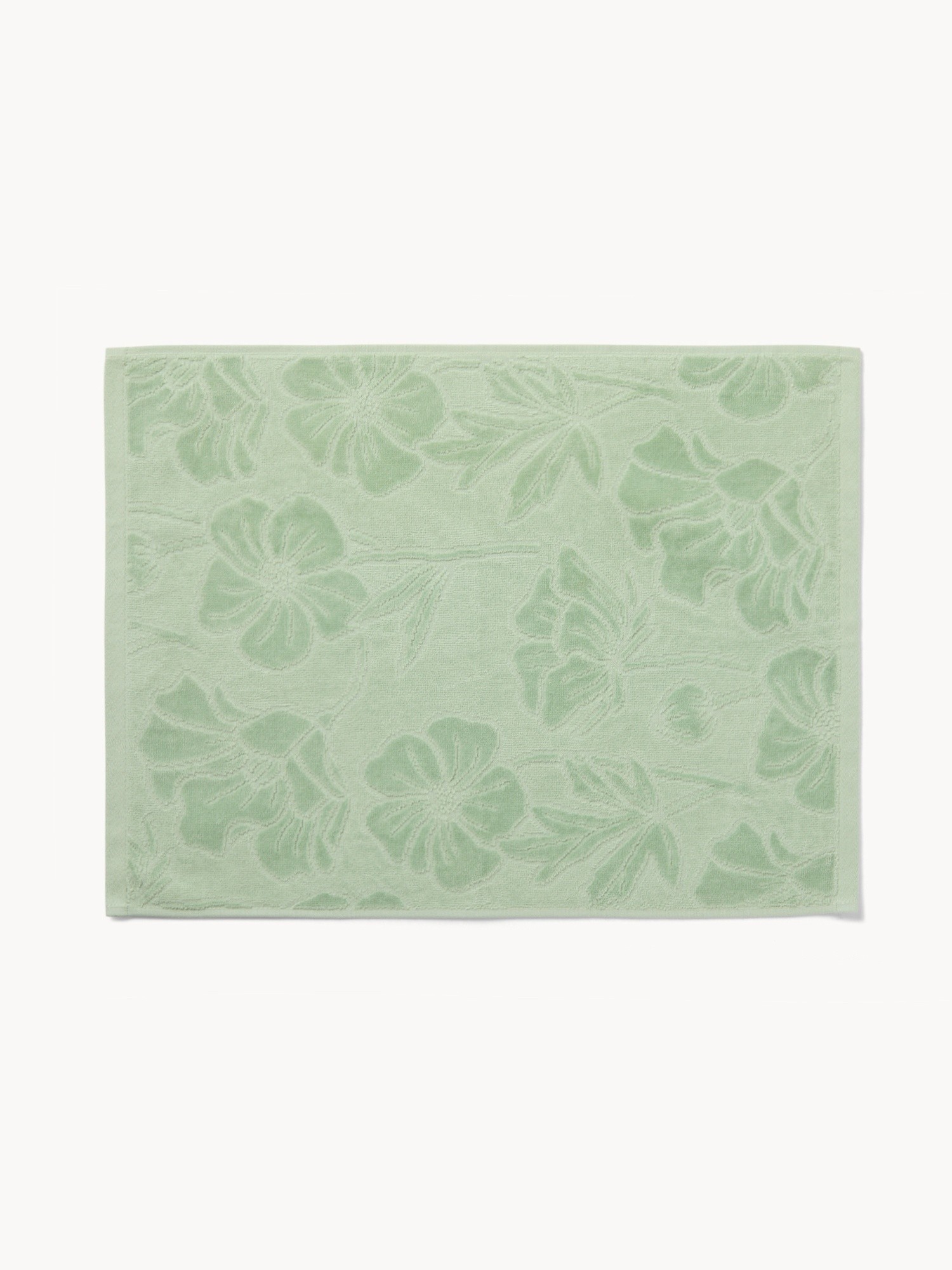 Asciugamano con fantasia floreale in puro cotone velour - Prezzo di lancio, Verde chiaro, large image number 1